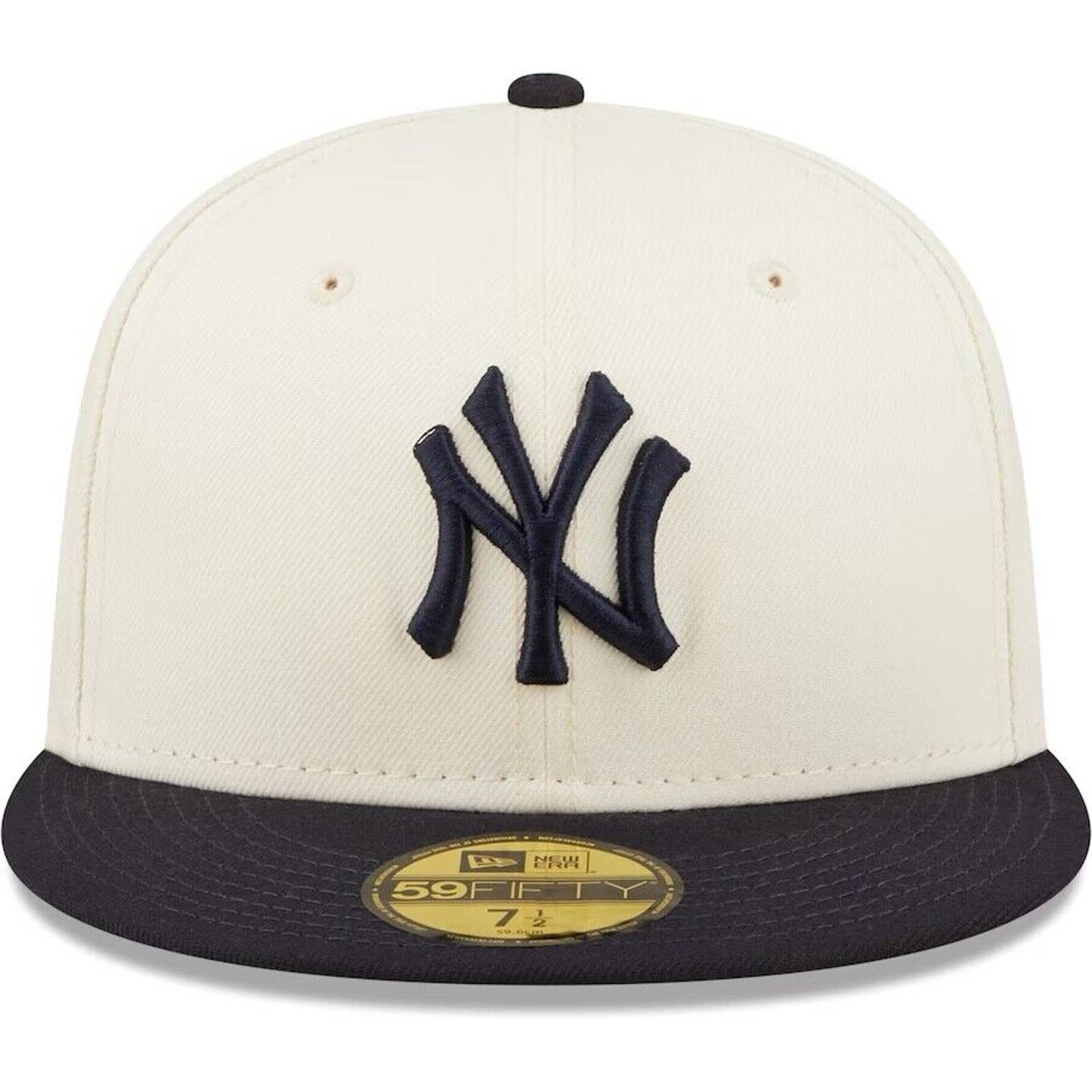 Men’s New York YANKEES WS 2000 CHROME CREAM NAVY Era 59FIFTY Fitted Hat Cap