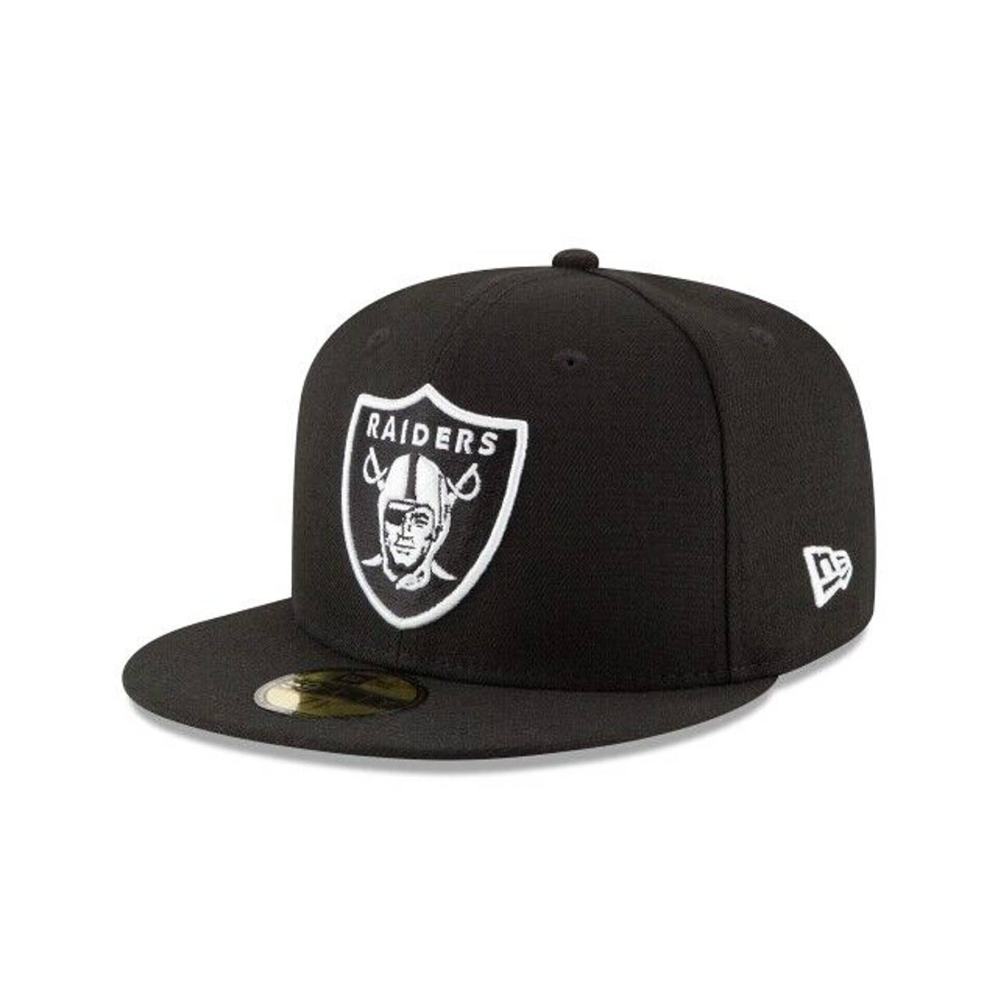 LAS VEGAS RAIDERS NFL Authentic Era 59FIFTY Fitted Cap HAT 5950 BLACK WHITE