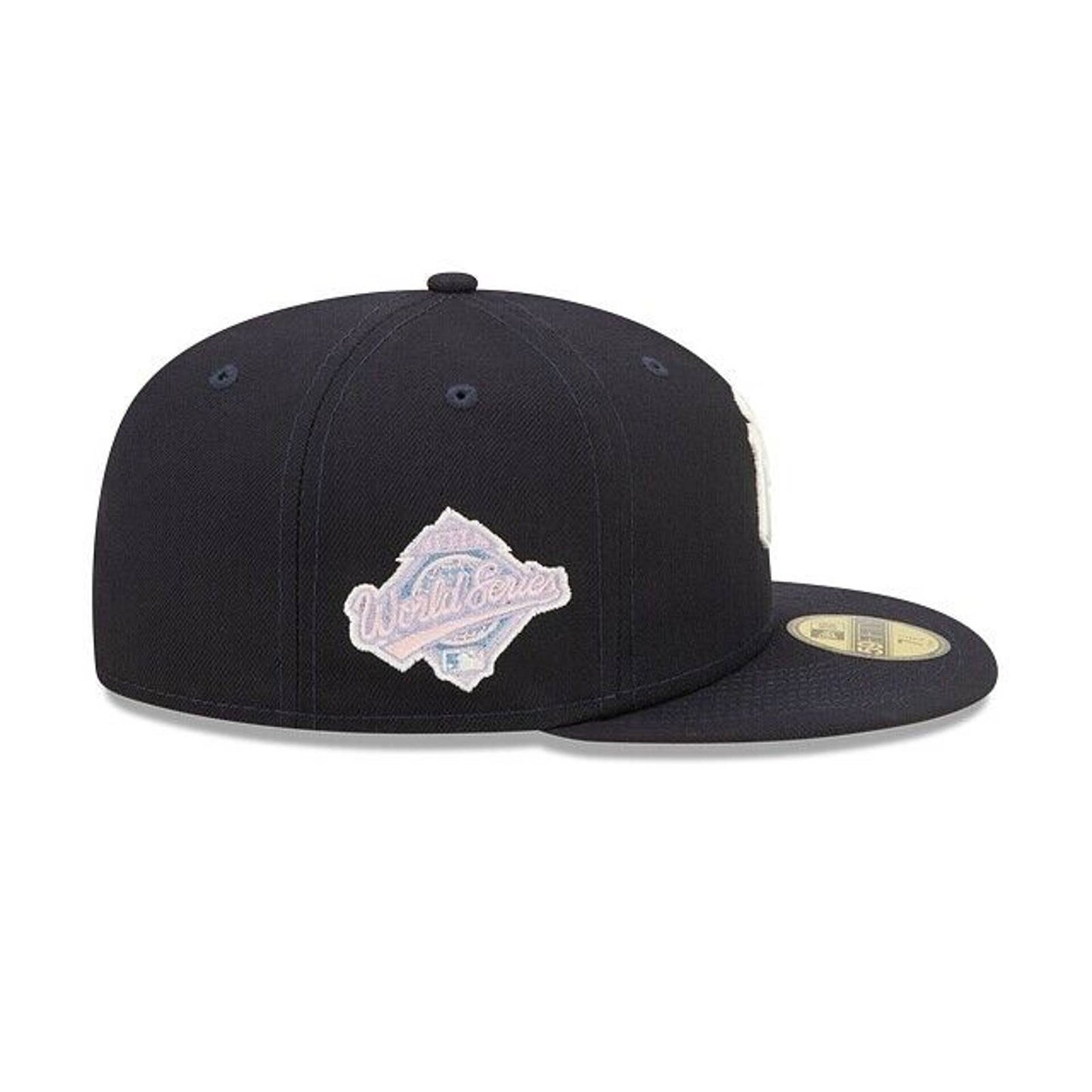 Era New York Yankees Pop Sweat 59FIFTY Fitted Hat 5950 Pink Brim Under 1996