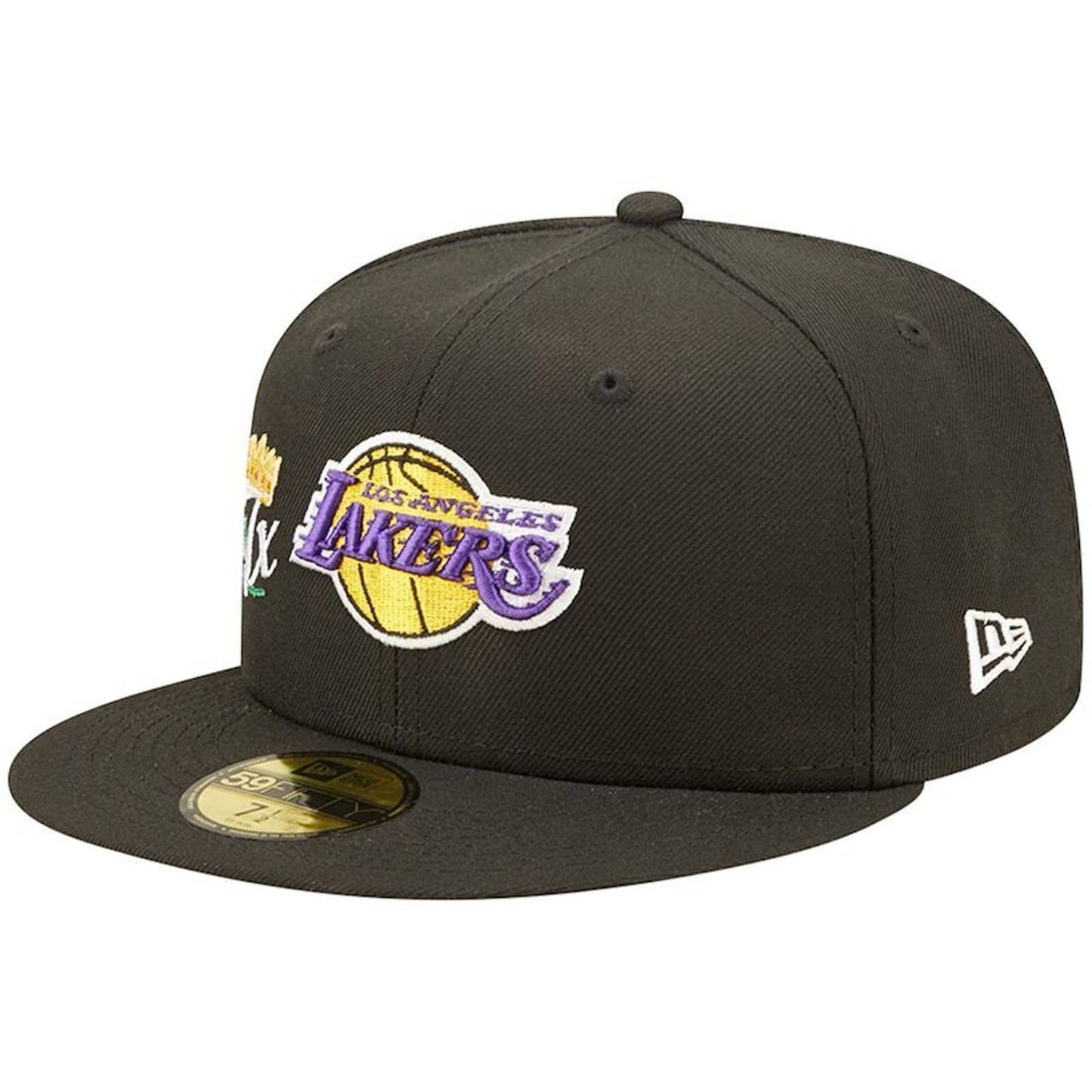 Los Angeles Lakers BLACK CROWN CHAMPS Era 59Fifty Fitted MENS 27X NEW RETRO