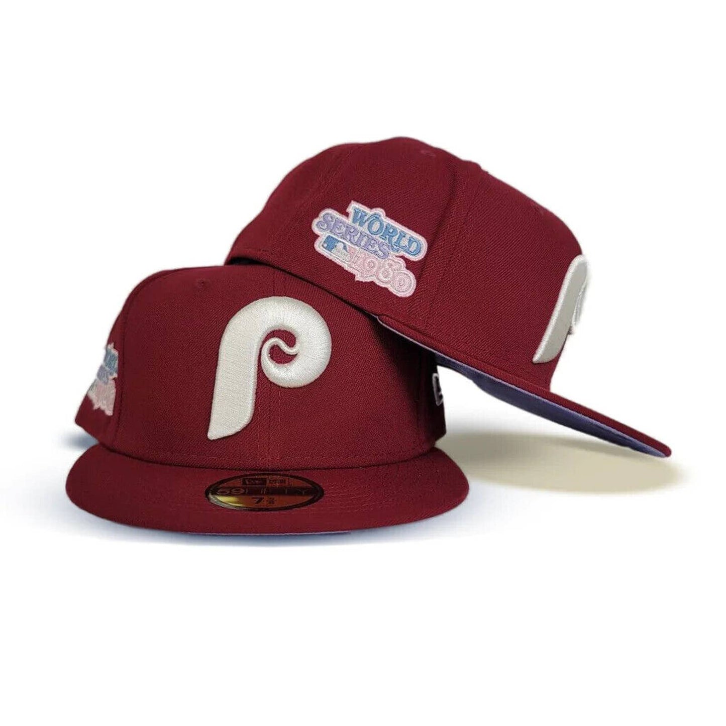 Era Philadelphia Phillies Pop Sweat Fitted Hat 5950 Lavender Purple Brim UV