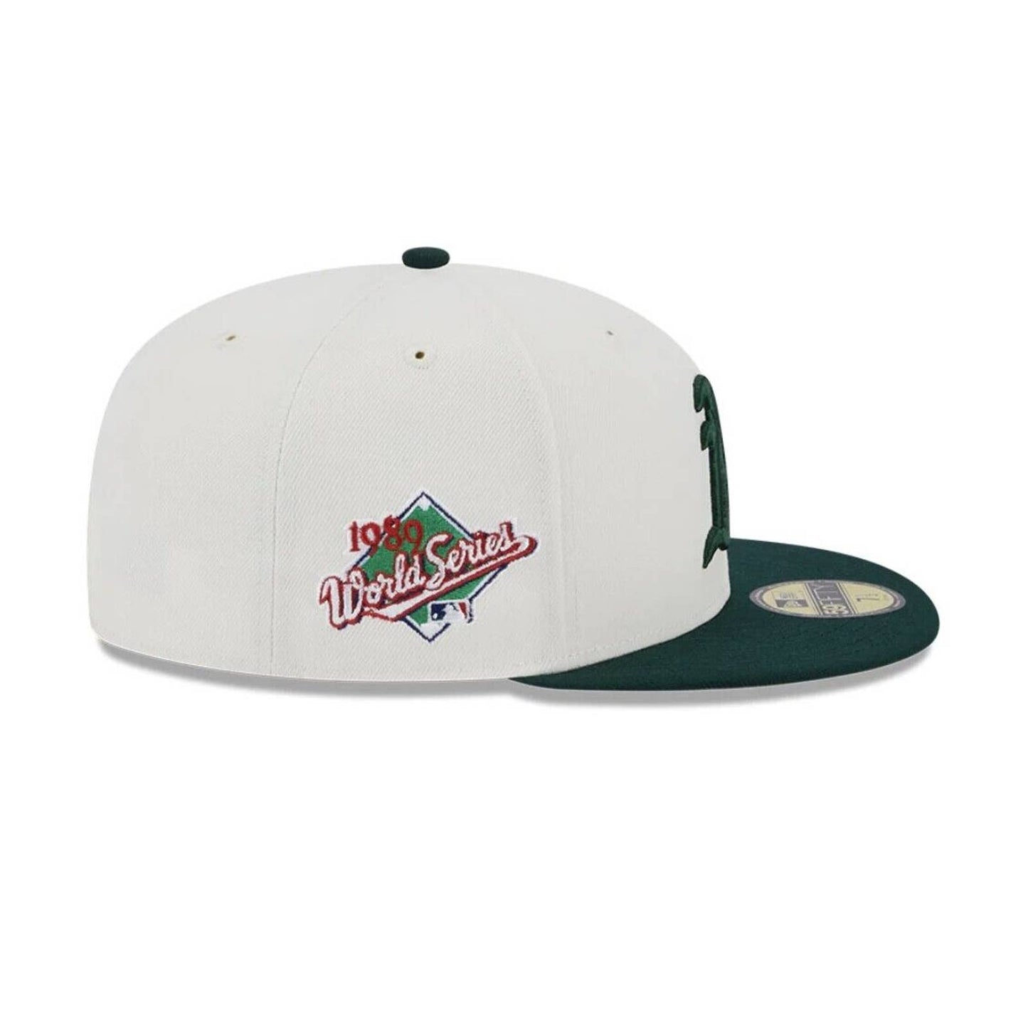 Men’s OAKLAND ATHLETICS A’s GREEN CHROME CREAM Era 59FIFTY Fitted Hat Cap