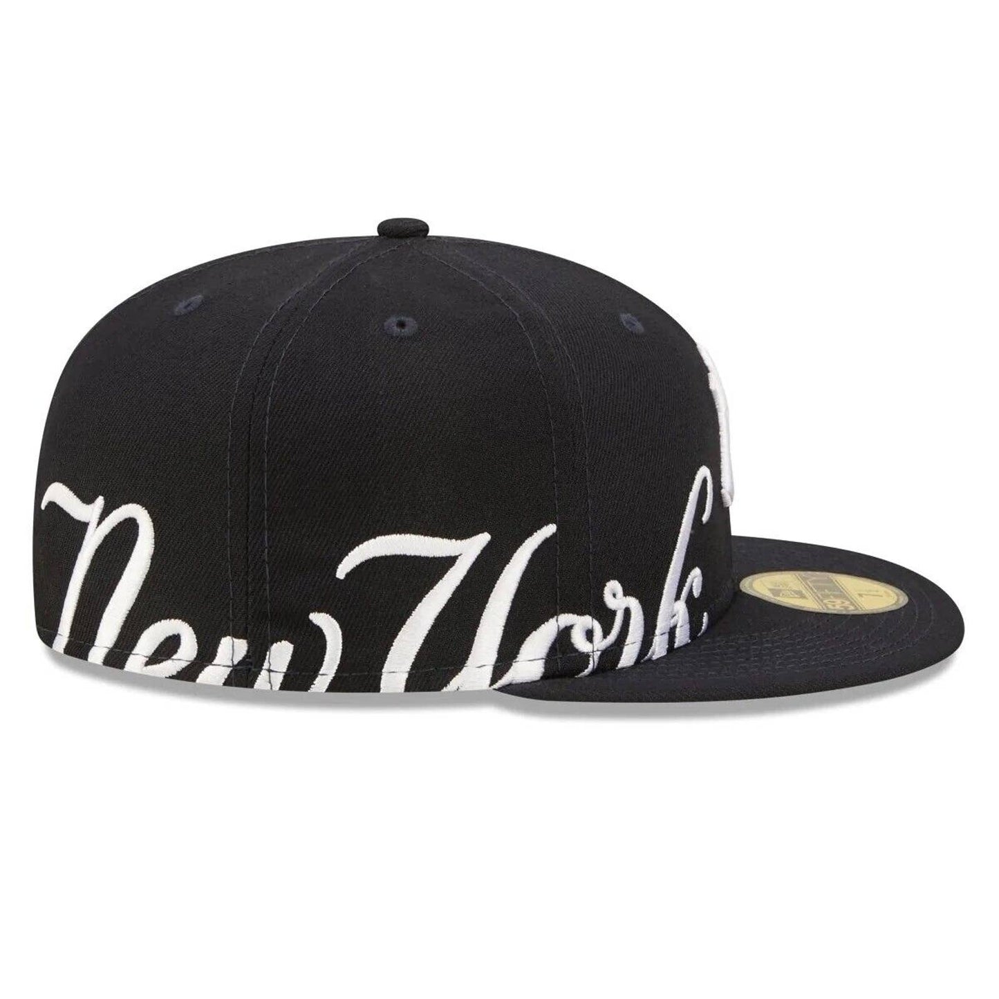 Mens Side Split NY New York Yankees New Era 59FIFTY Navy Hat Green Bottom Retro