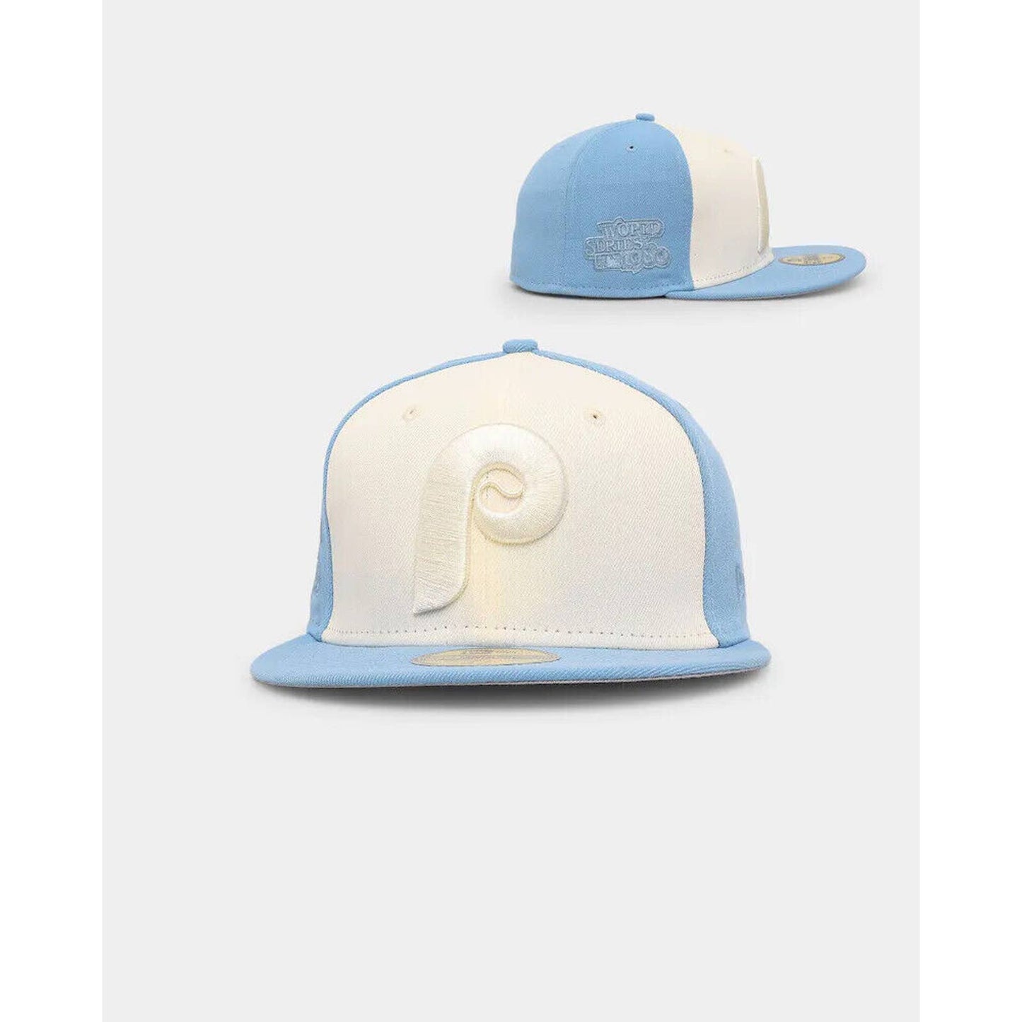 Philadelphia Phillies Era 1980 WS 5950 HAT Tonal Two-Tone Cream Sky Blue Cap