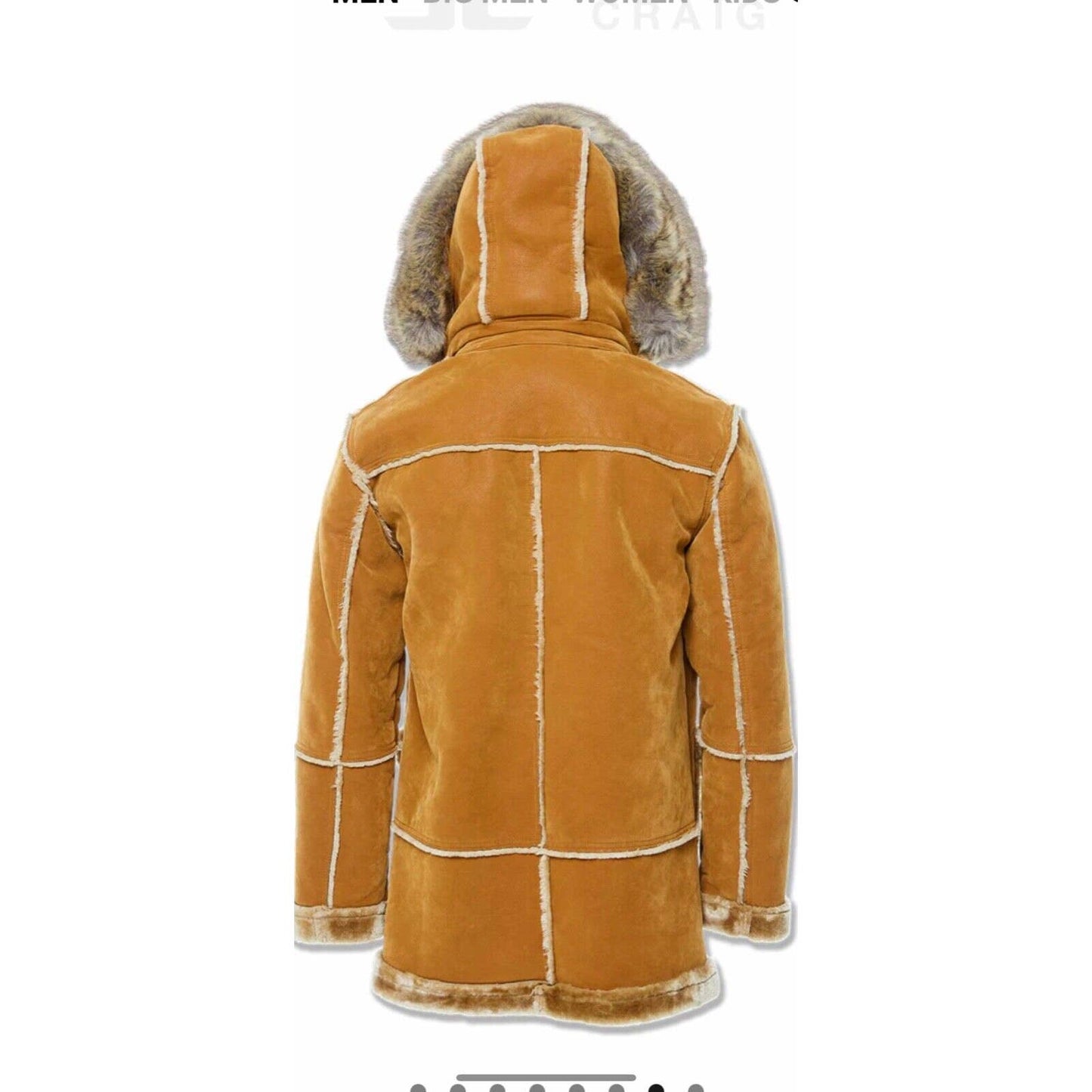 Jordan Craig Men's Denali Shearling JACKET MENS FAUX FUR WINTER COGNAC WHEAT TAN