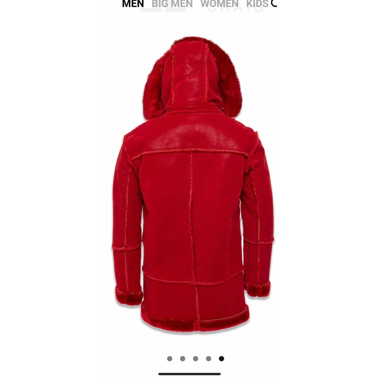 Jordan Craig Men's Denali Shearling JACKET MENS FAUX FUR WINTER RED ON RED