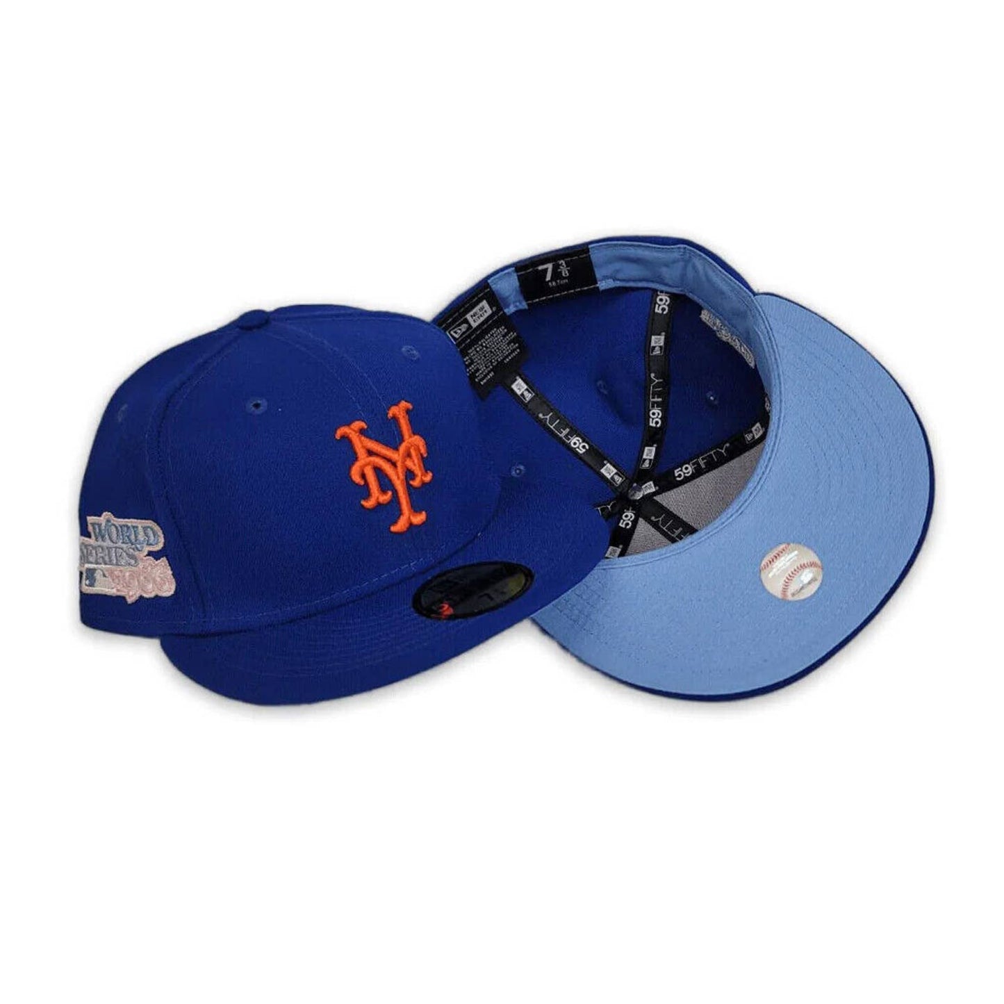 Era New York Mets Pop Sweat 59FIFTY Fitted Hat 5950 Sky Blue Brim UV Patch