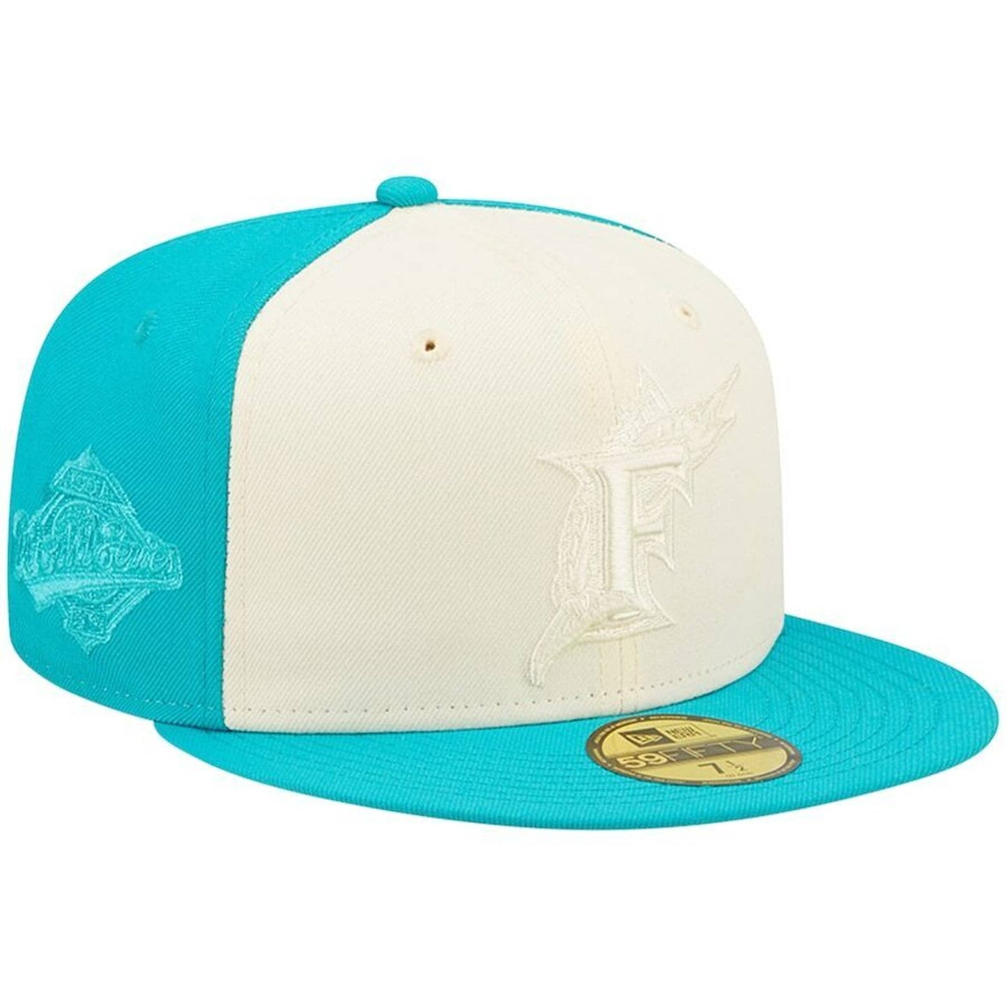 Florida Marlins Era 1997 World Series Tonal Two-Tone Cream Teal Aqua Grey UV