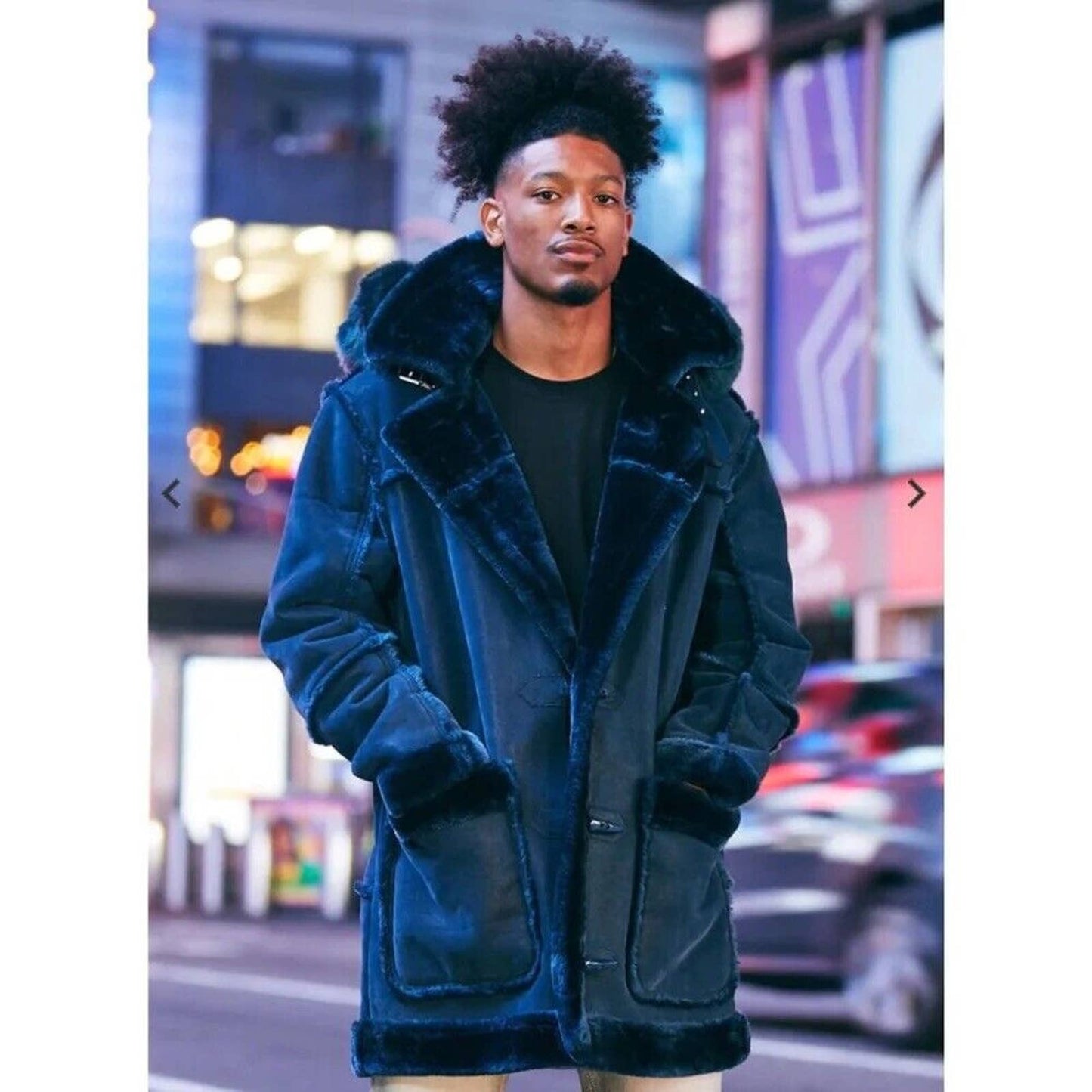 Jordan Craig Men's Denali Shearling JACKET FUR NAVY BLUE ALL SIZES RETRO BLUE