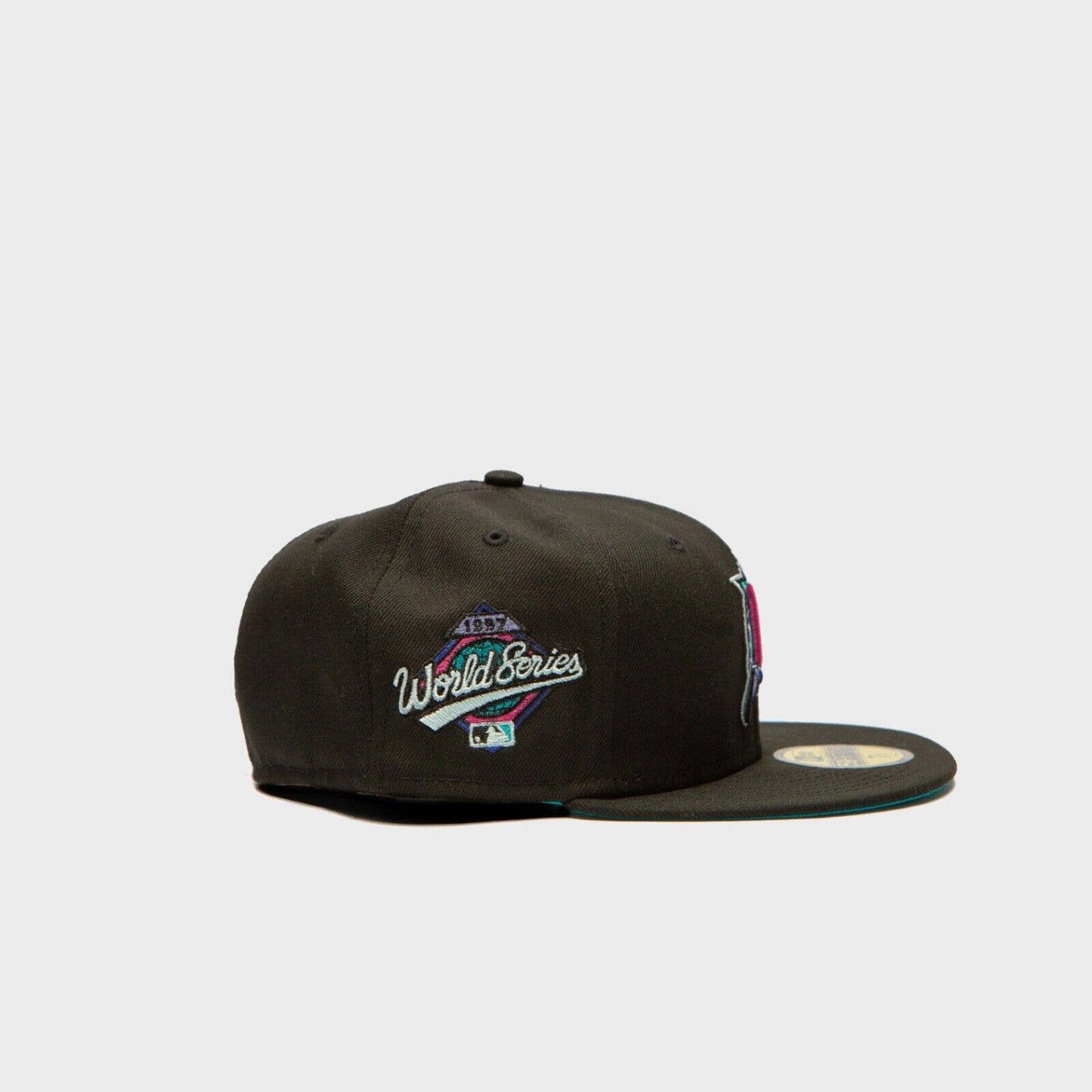 Era FLORIDA MARLINS 59FIFTY Fitted Hat 5950 POLAR LIGHTS TURQUOISE UV Black