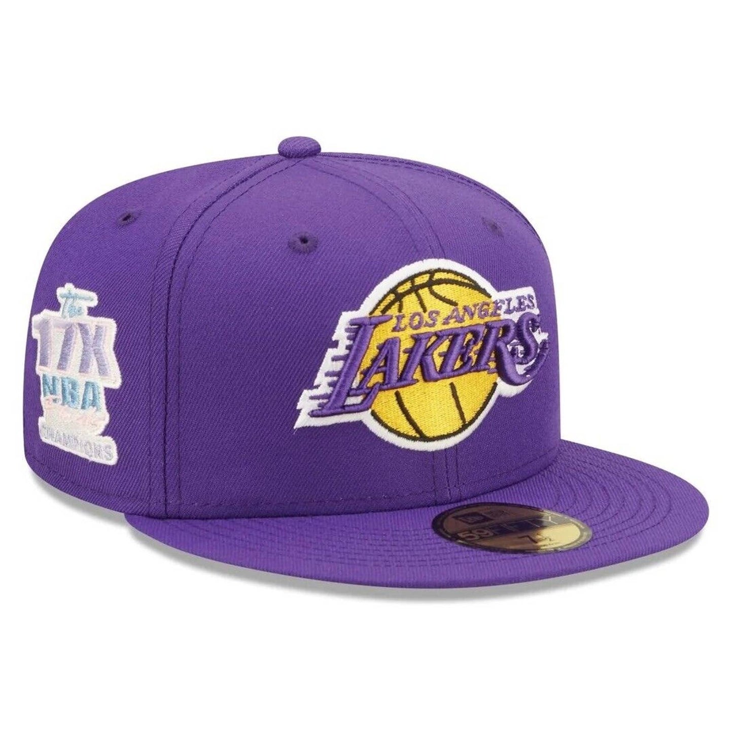 Era Los Angeles Lakers Pop Sweat 59FIFTY Fitted Hat 5950 Sky Blue Brim UV