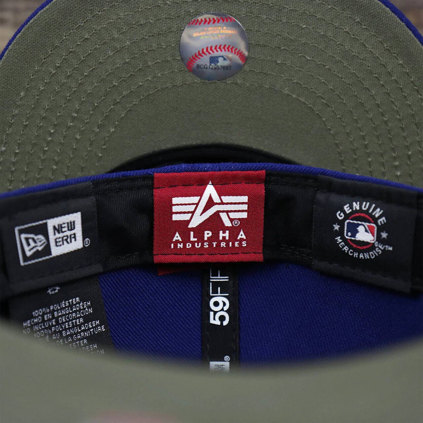 Men's Era x Alpha Industries New York Mets olive 59FIFTY Fitted Hat Royal OG