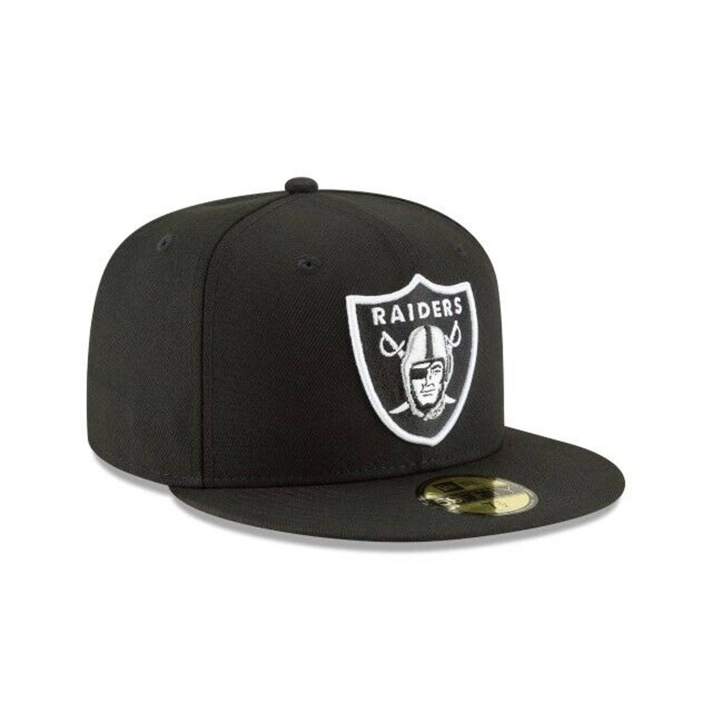 LAS VEGAS RAIDERS NFL Authentic Era 59FIFTY Fitted Cap HAT 5950 BLACK WHITE