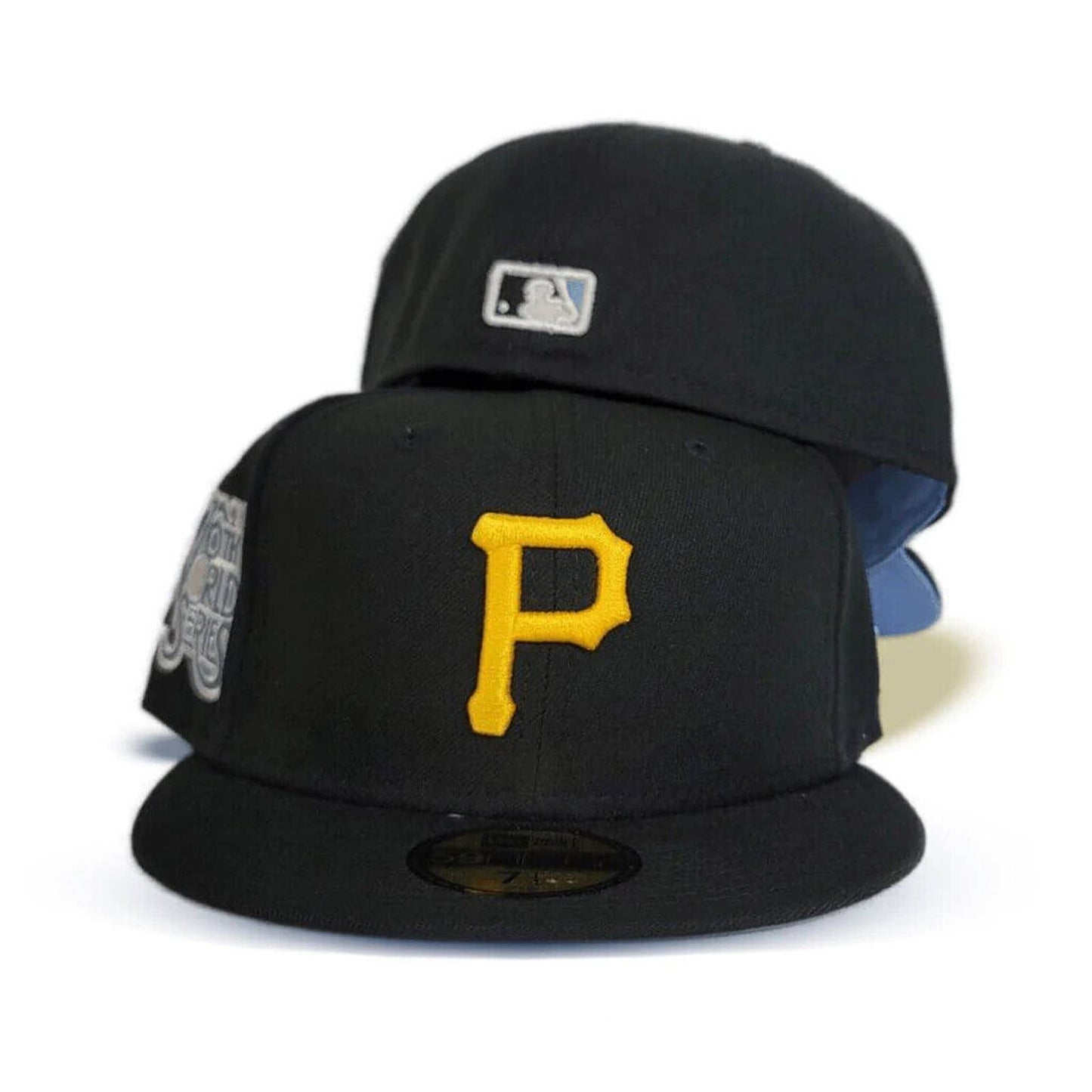 Era Pittsburgh Pirates Pop Sweat 59FIFTY Fitted Hat 5950 Sky Blue Brim UV