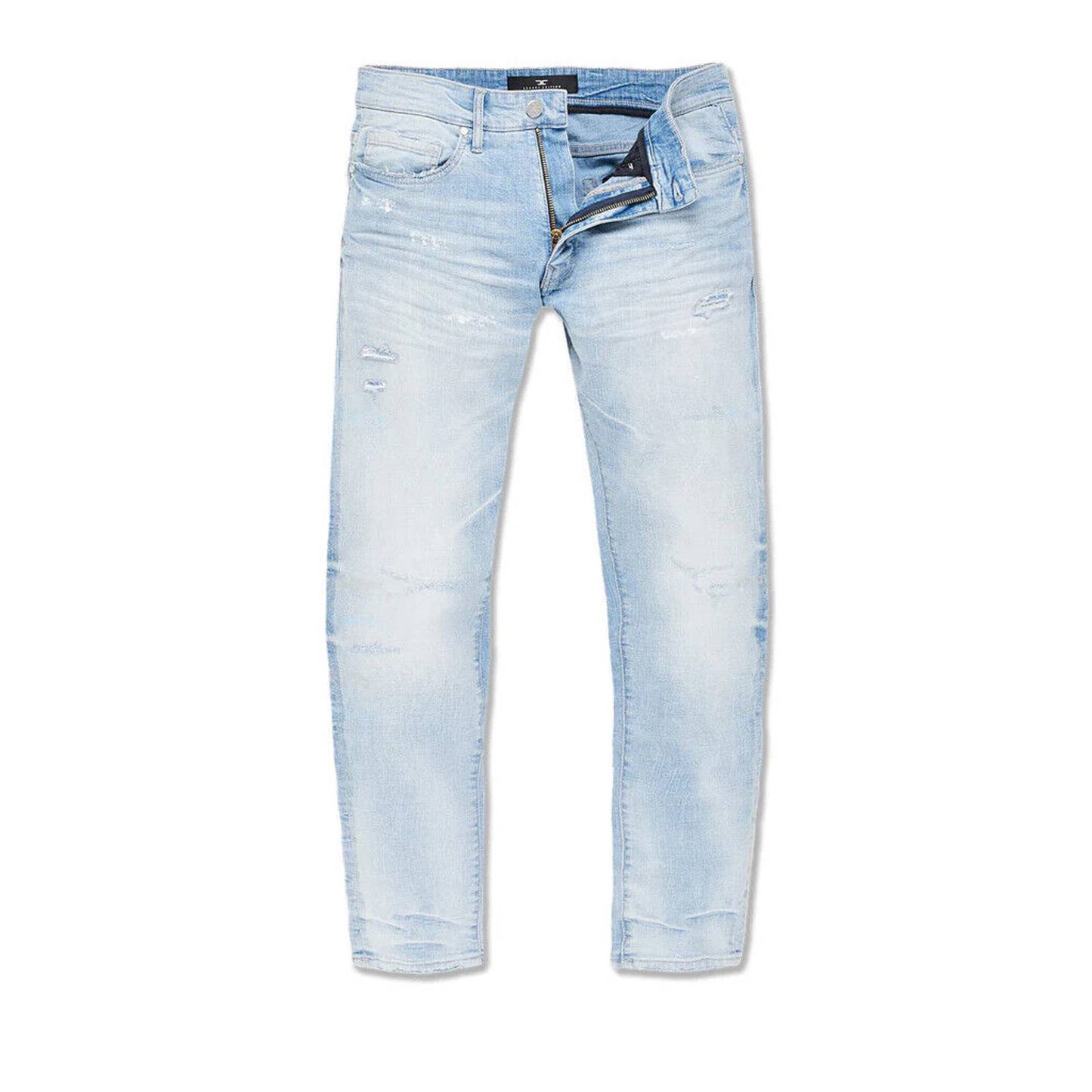 JORDAN CRAIG MENS JEANS DENIM COLLINS FIT PASADENA 501 STRAIGHT LIGHT ICE BLUE