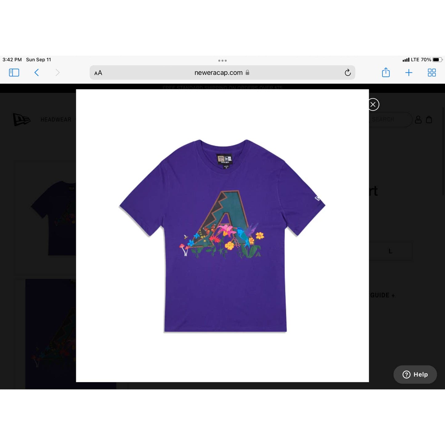 ARIZONA DIAMONDBACKS Era BLOOMING FLORAL PRINT T SHIRT