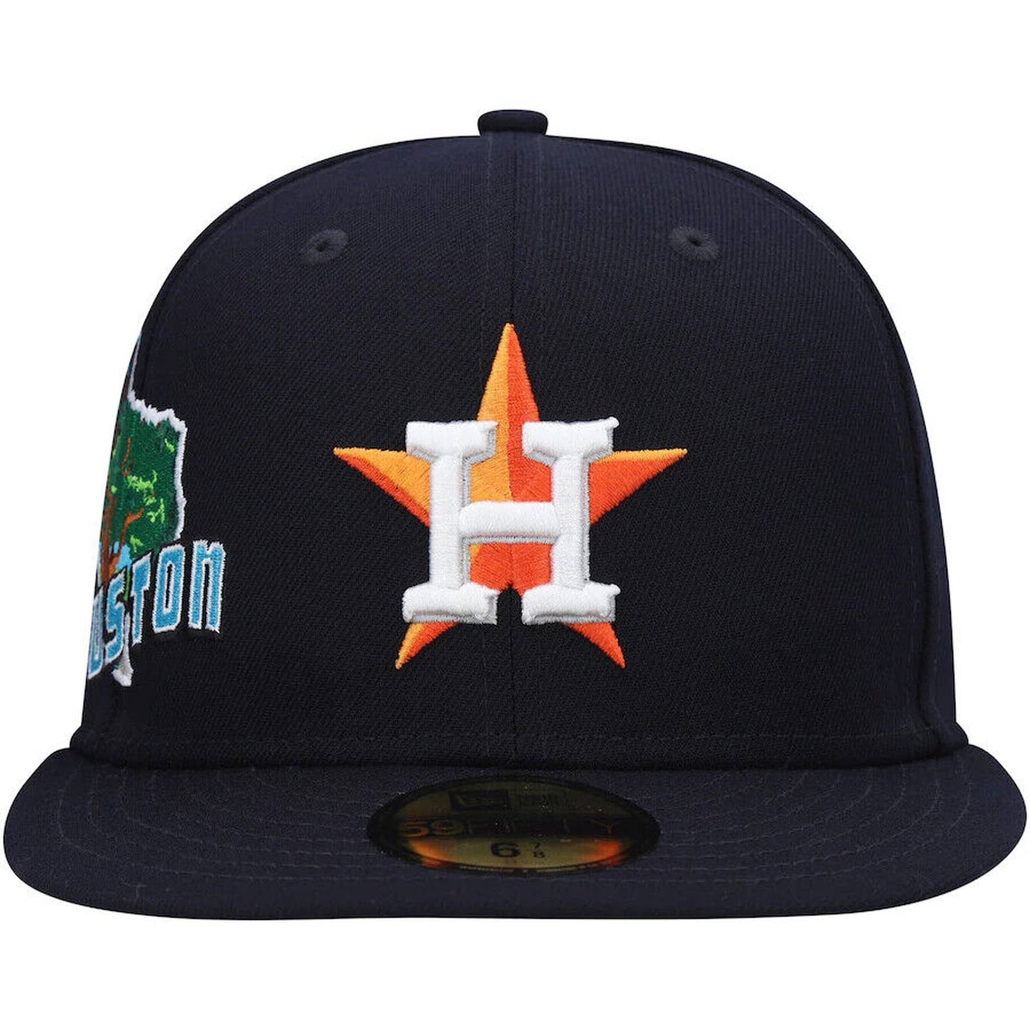 Era Houston Astros MLB Fitted Hat 5950 STATE VIEW NAVY PATCHES CLUSTER CAP