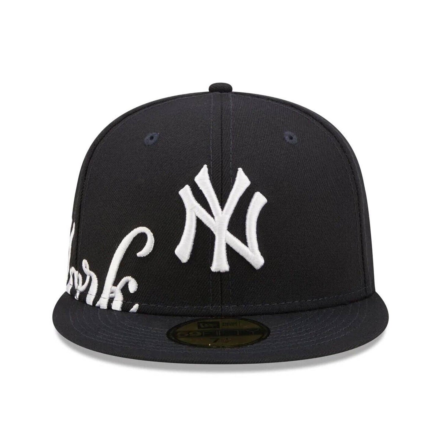 Mens Side Split NY New York Yankees New Era 59FIFTY Navy Hat Green Bottom Retro