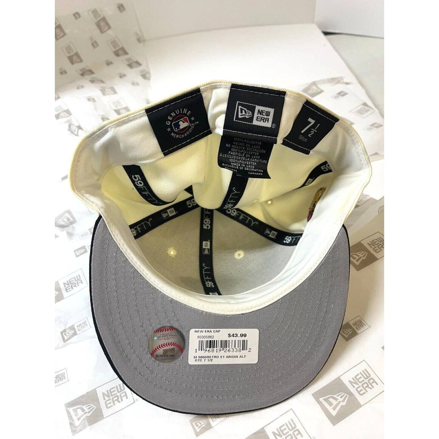 Men’s ARIZONA DIAMONDBACKS 2000 CHROME CREAM Era 59FIFTY Fitted Hat Cap