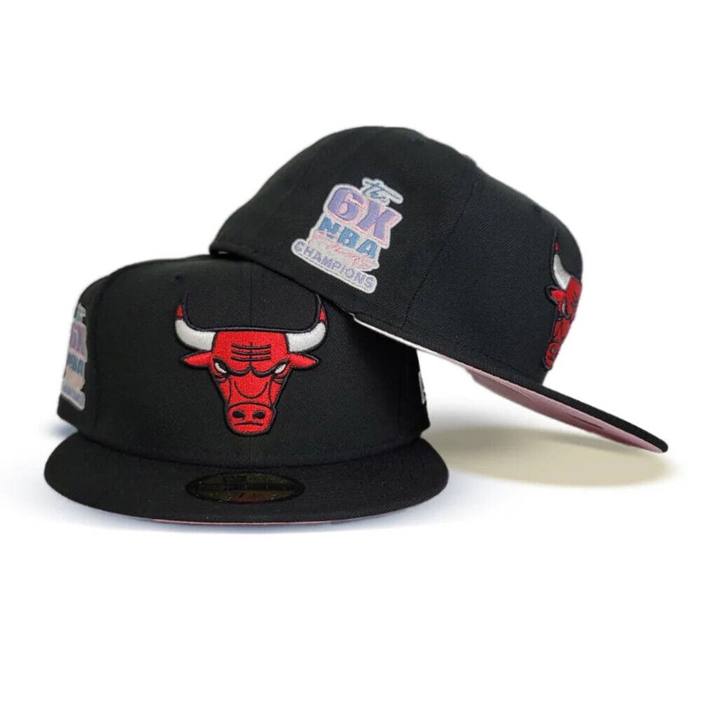 Era Chicago Bulls MJ Pop Sweat 59FIFTY Fitted Hat 5950 Pink Brim Under 1996
