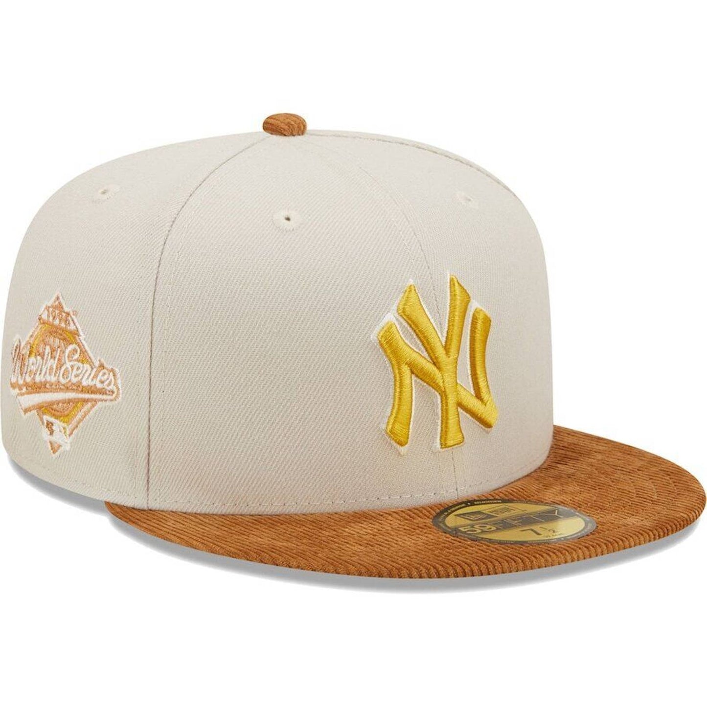 Era NEW YORK YANKEES 59FIFTY Fitted Hat 5950 WHEAT BEIGE CORDUROY CORD BRIM
