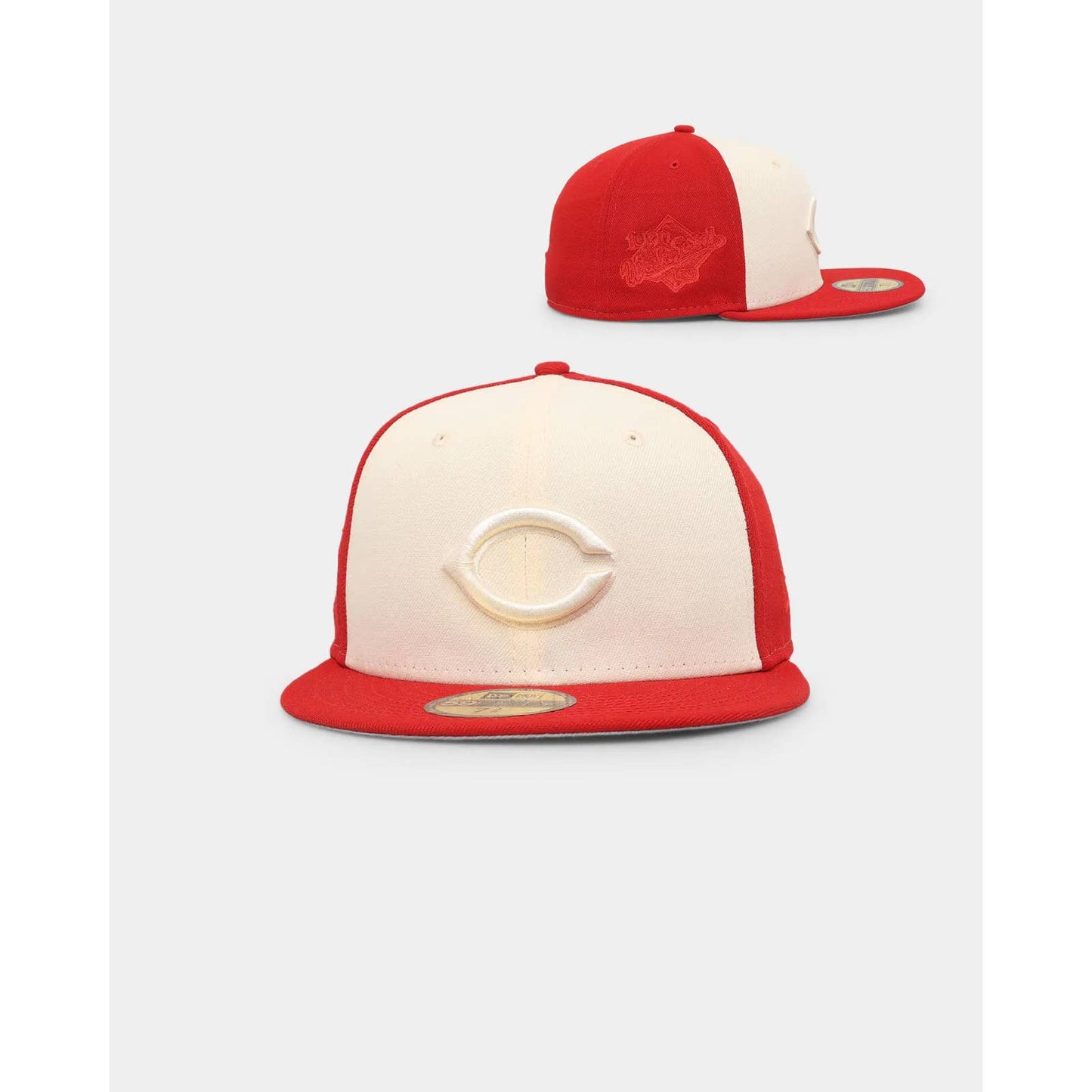 Cincinnati Reds Era 1990 World Series Tonal Two-Tone Cream Red Mens Grey UV