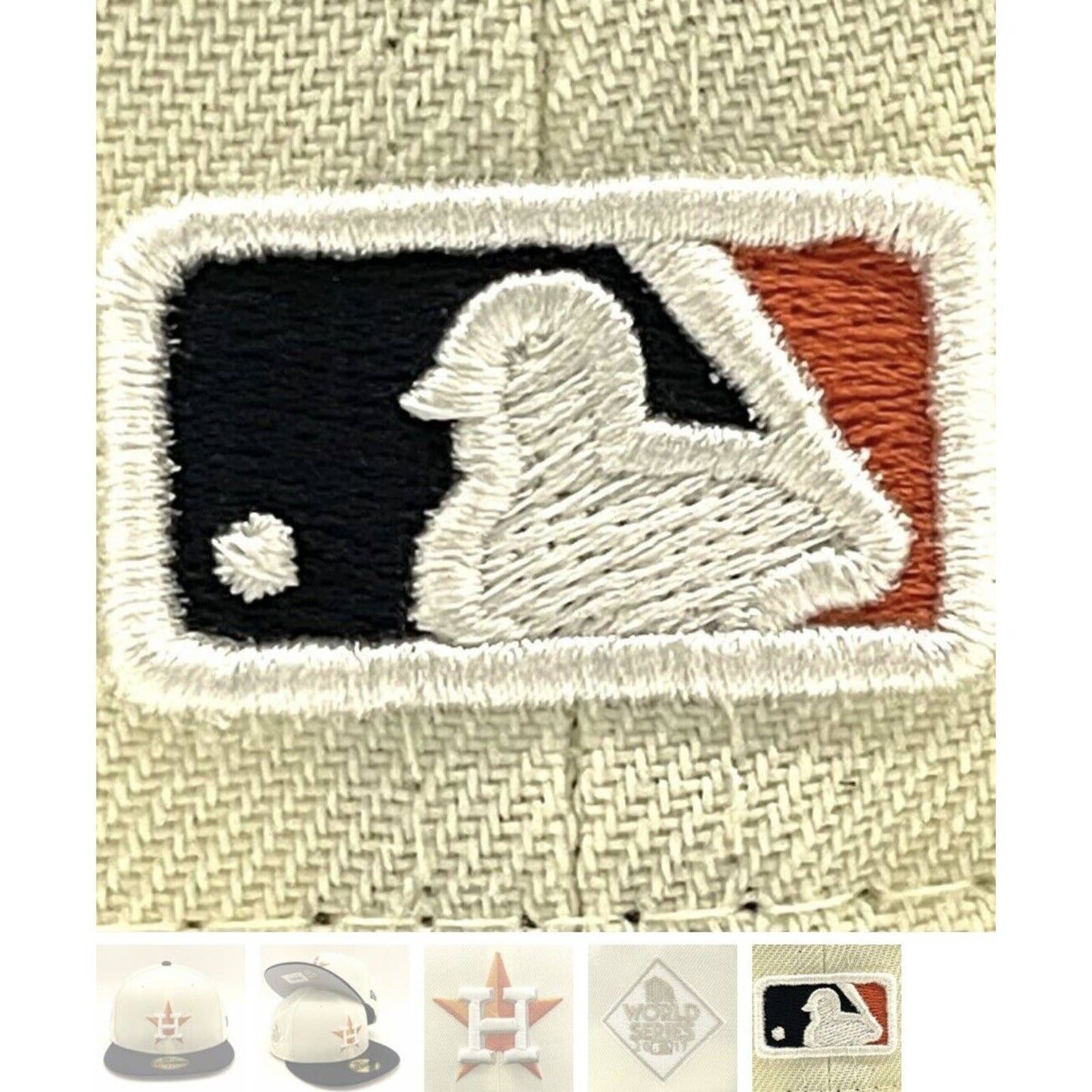 Mens HOUSTON ASTROS WS 2017 CHROME CREAM BLACK Era 59FIFTY Fitted Hat Cap