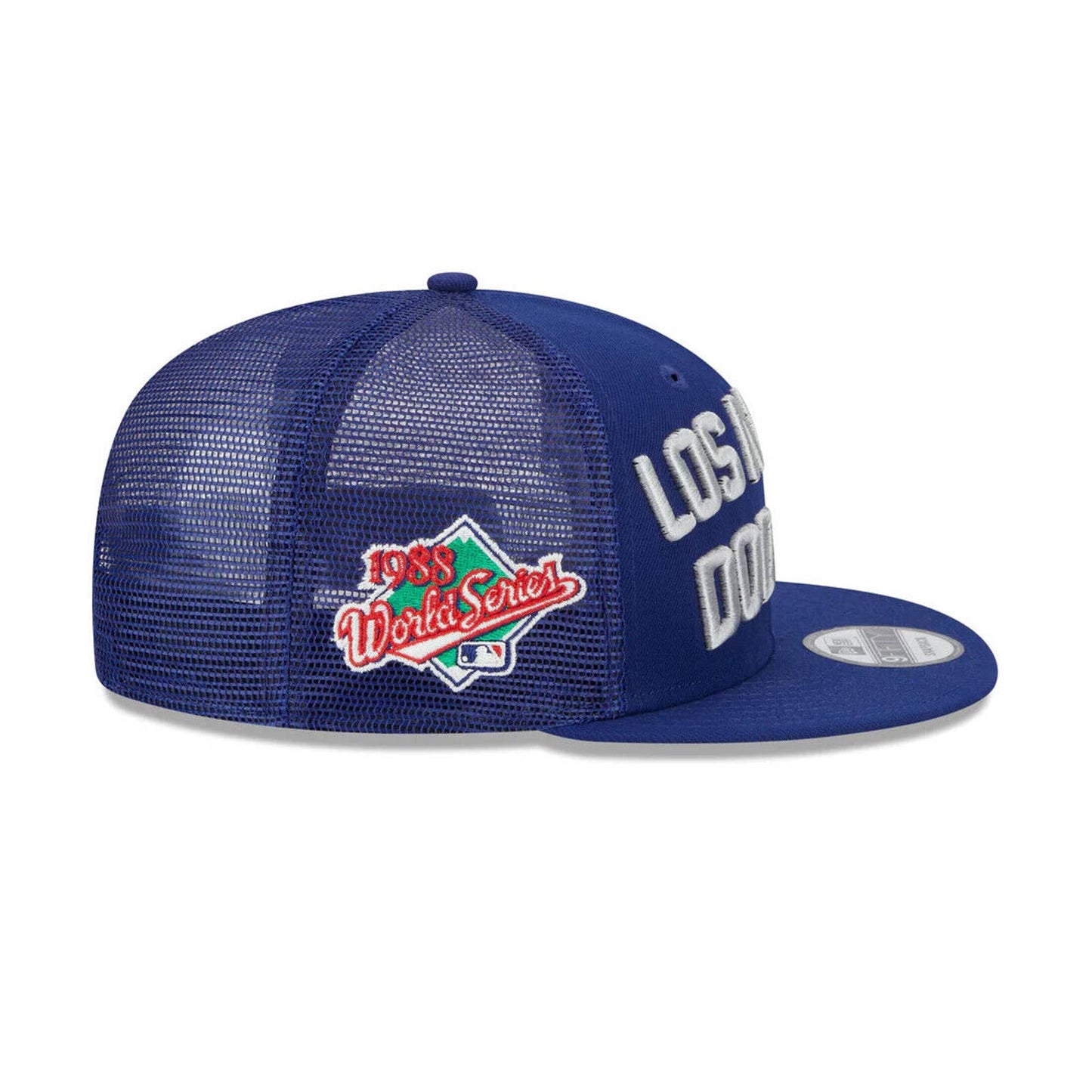 MENS LOS ANGELES DODGERS ERA BLUE Stacked 9FIFTY Mesh Trucker Snapback Hat