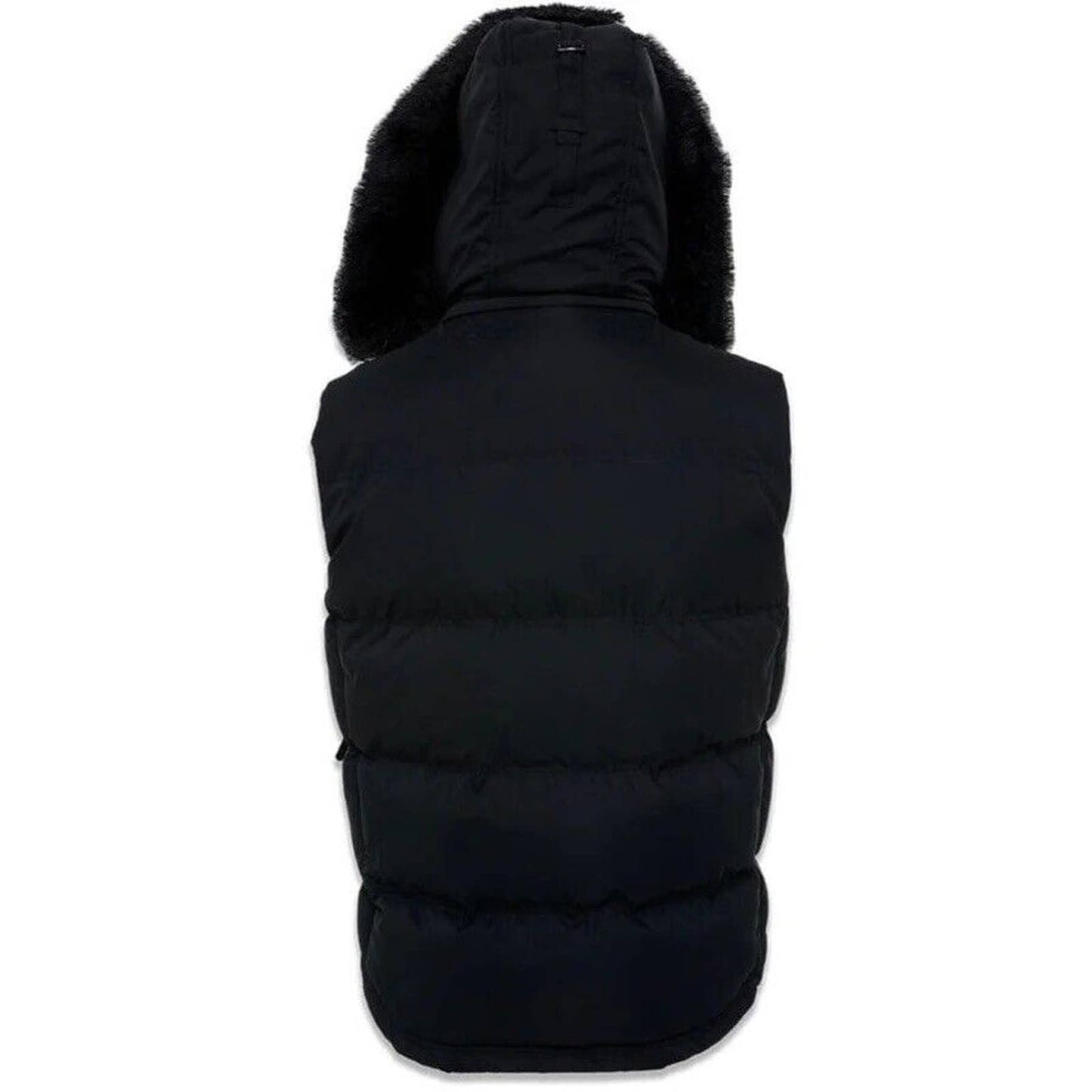 Jordan Craig Men's YUKON FUR LINED BLACK PARKA VEST PUFFER BUBBLE RETRO