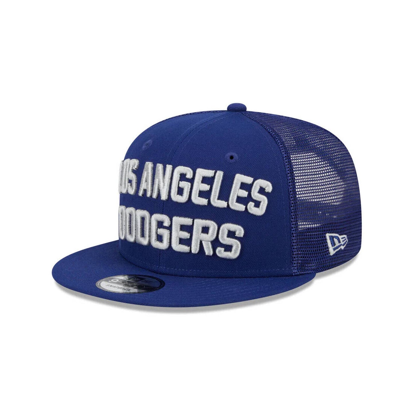 MENS LOS ANGELES DODGERS ERA BLUE Stacked 9FIFTY Mesh Trucker Snapback Hat
