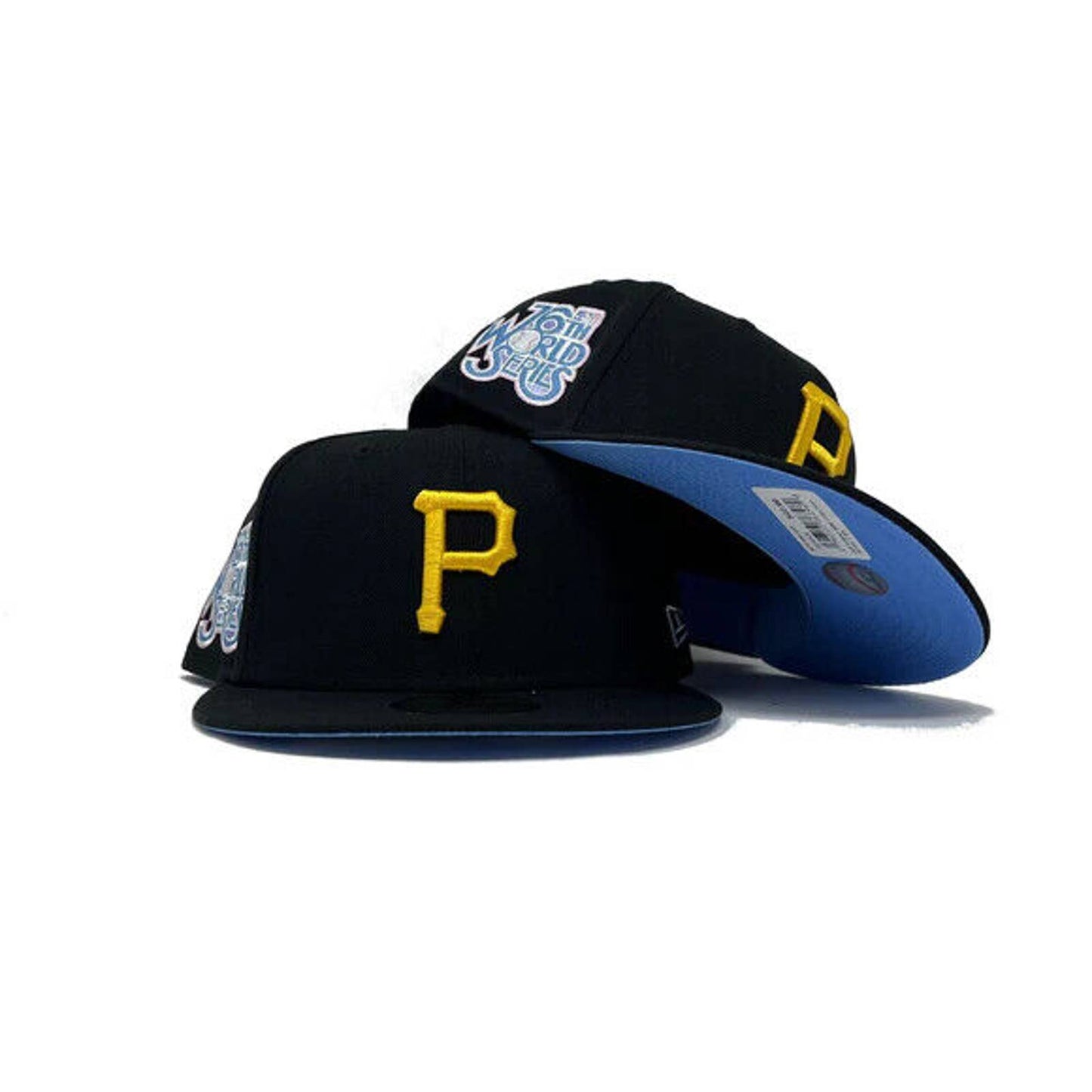 Era Pittsburgh Pirates Pop Sweat 59FIFTY Fitted Hat 5950 Sky Blue Brim UV