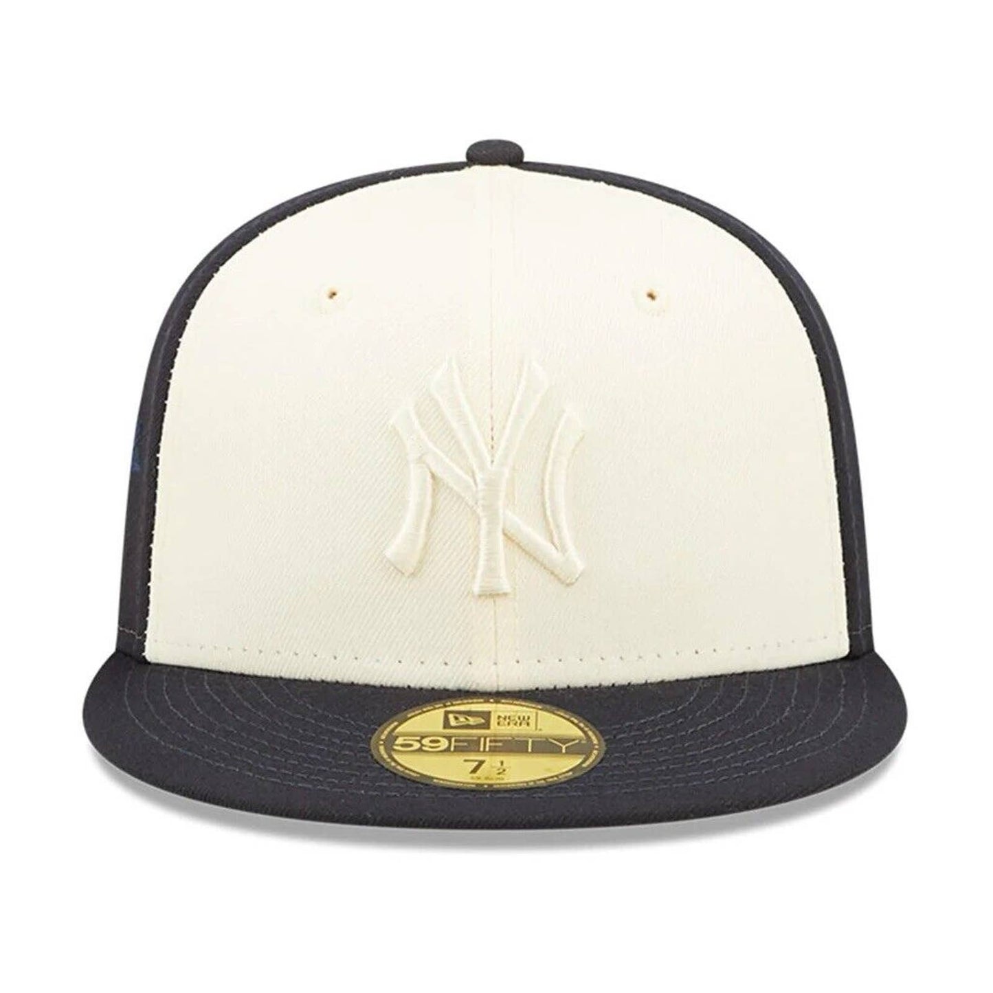 Era 59Fifty MLB New York Yankees Tonal 2-Tone Fitted Hat Mens Cream Navy OG