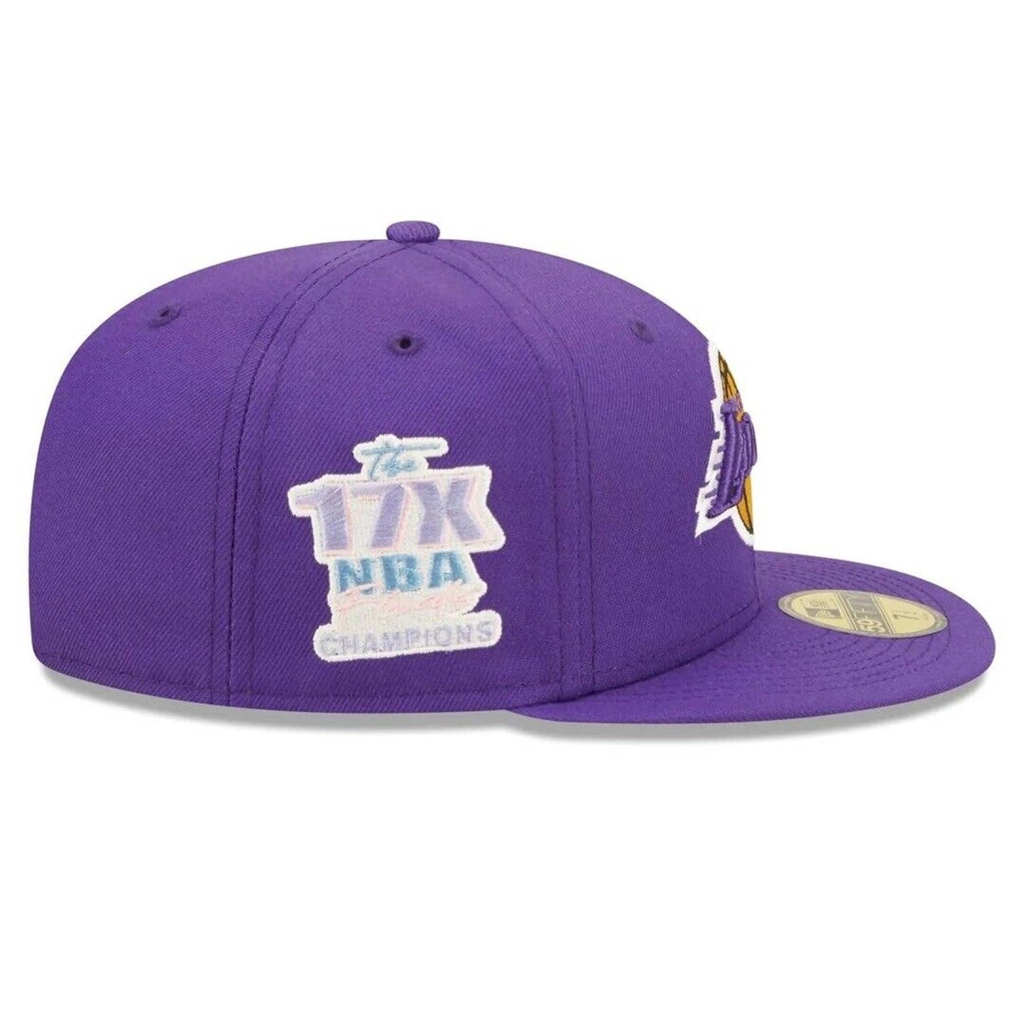 Era Los Angeles Lakers Pop Sweat 59FIFTY Fitted Hat 5950 Sky Blue Brim UV