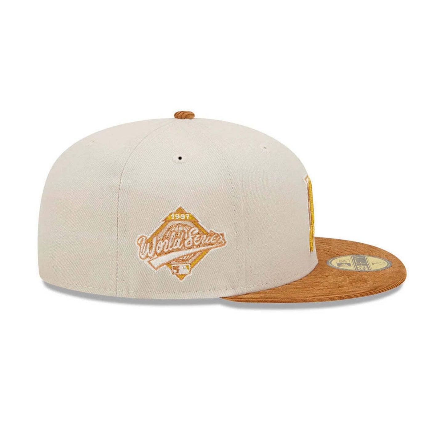 Era FLORIDA MARLINS 59FIFTY Fitted Hat 5950 WHEAT BEIGE CORDUROY CORD BRIM