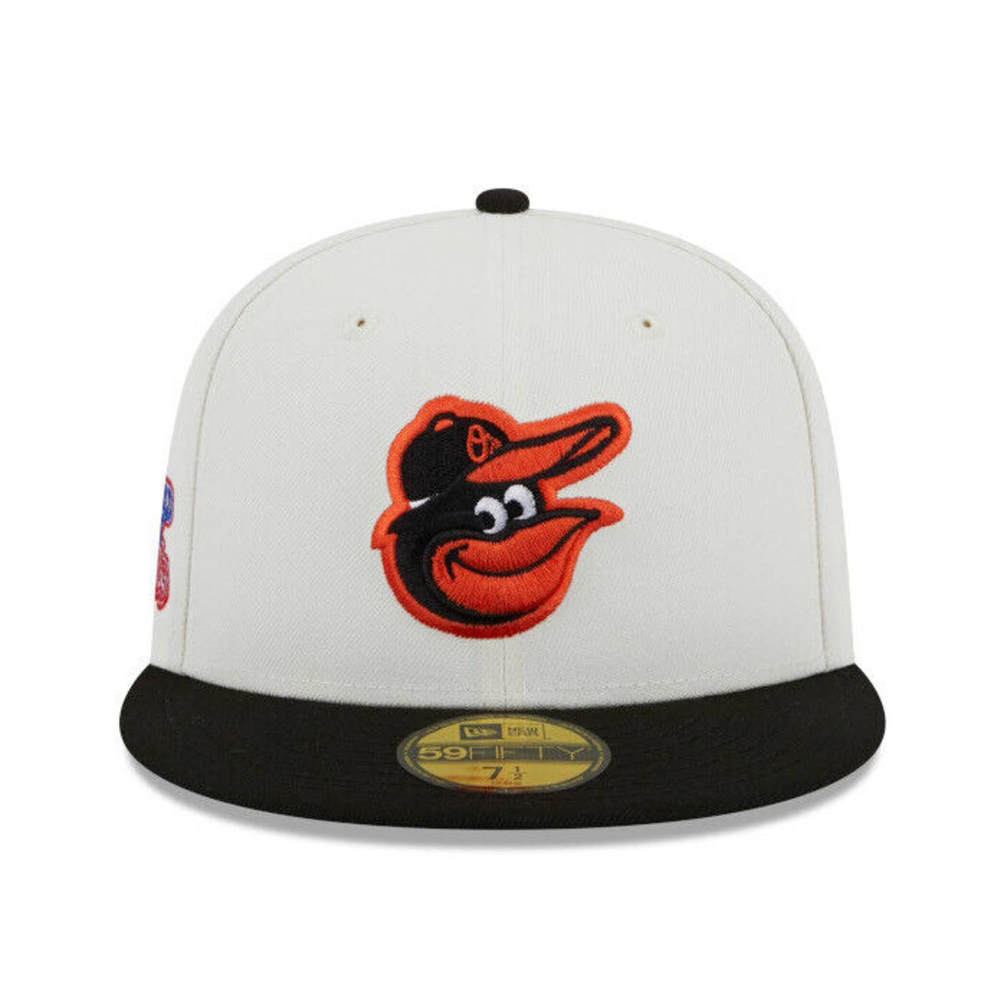 Mens BALTIMORE ORIOLES WS CHROME CREAM BLACK Era 59FIFTY Fitted Hat Cap