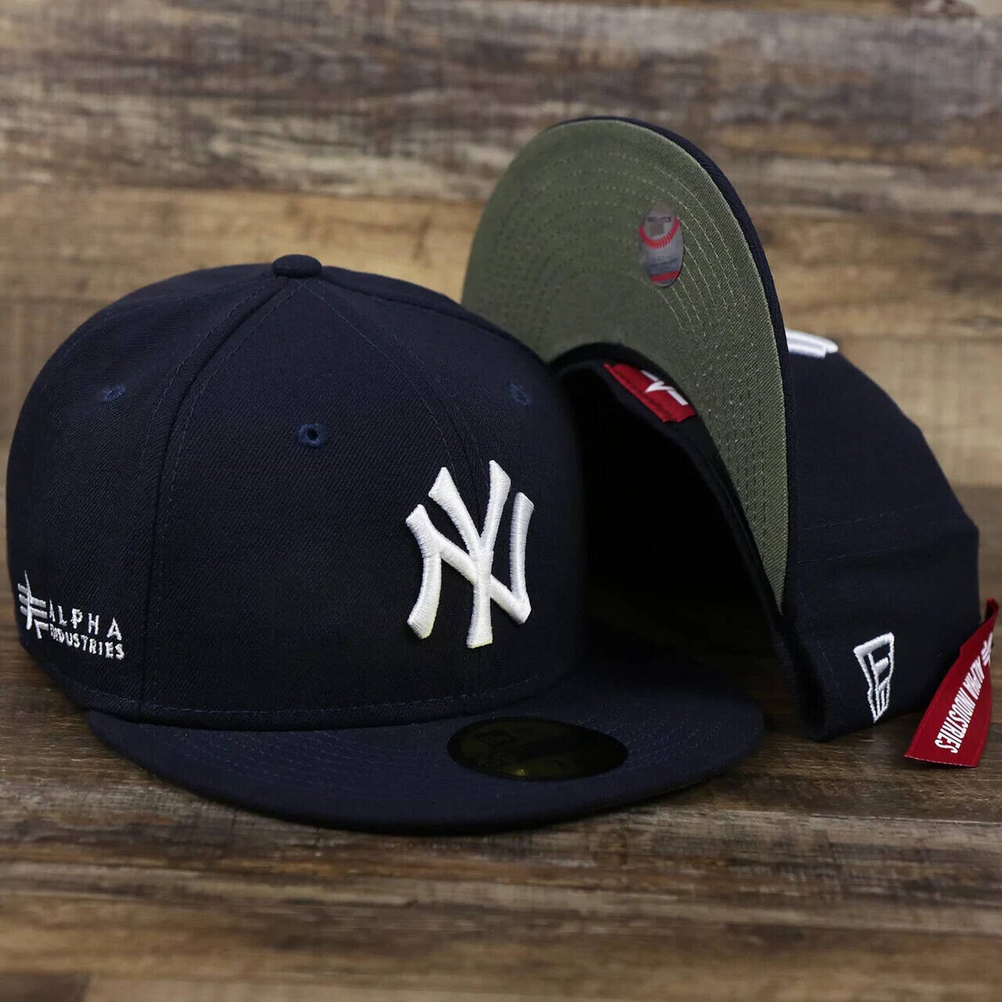 Men's Era x Alpha Industries NAVY NEW YORK YANKEES 59FIFTY Fitted Hat OLIVE