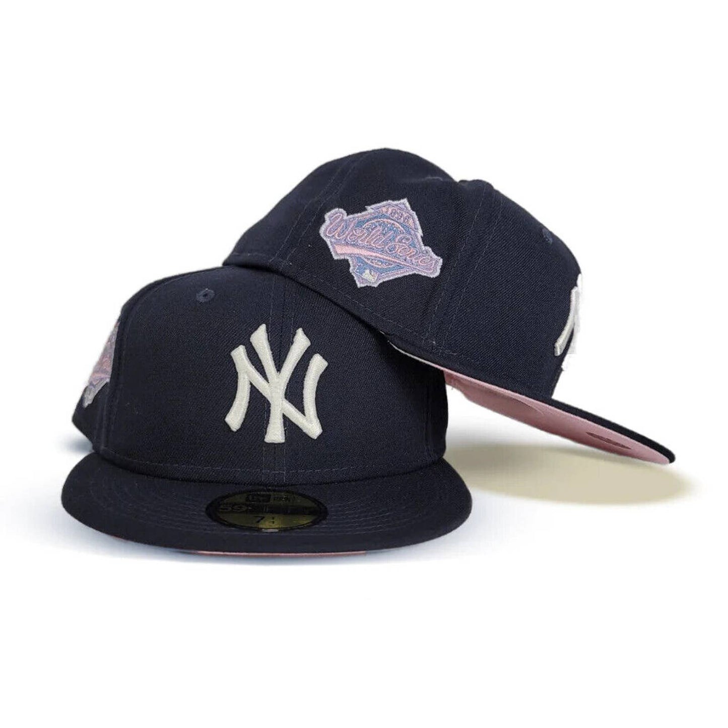 Era New York Yankees Pop Sweat 59FIFTY Fitted Hat 5950 Pink Brim Under 1996