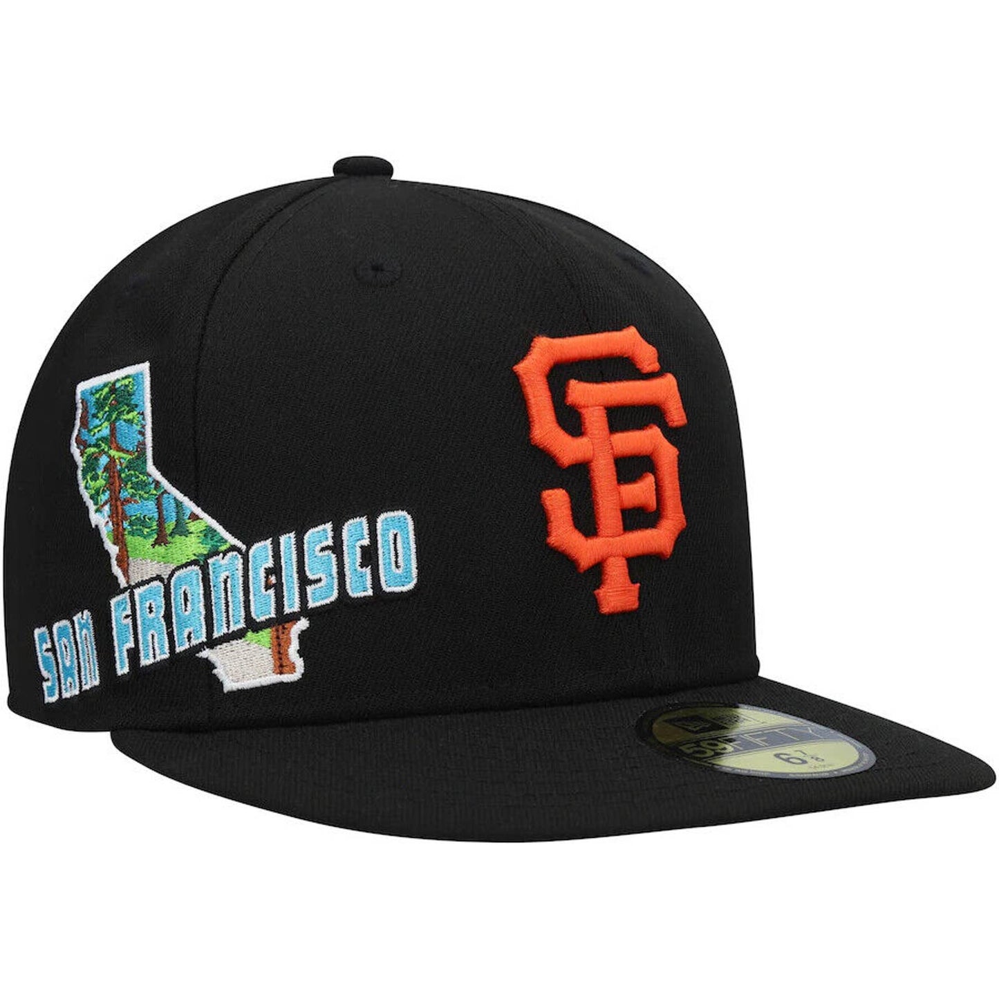 Era San Francisco Giants MLB Fitted Hat 5950 STATE VIEW BLACK PATCH CLUSTER