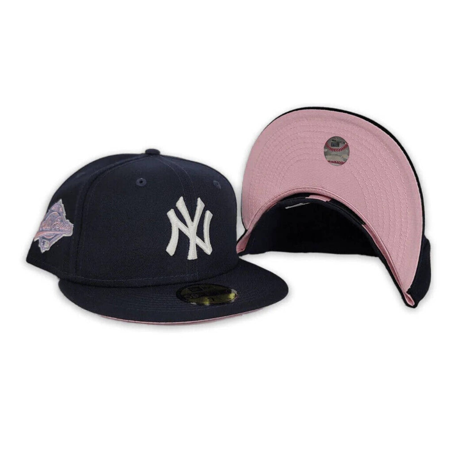 Era New York Yankees Pop Sweat 59FIFTY Fitted Hat 5950 Pink Brim Under 1996