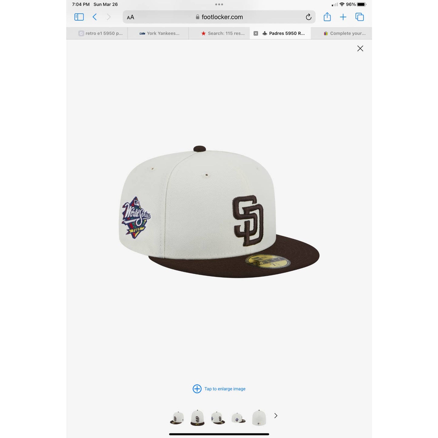 Mens SAN DIEGO PADRES WS 1998 CHROME CREAM BROWN Era 59FIFTY Fitted Hat Cap