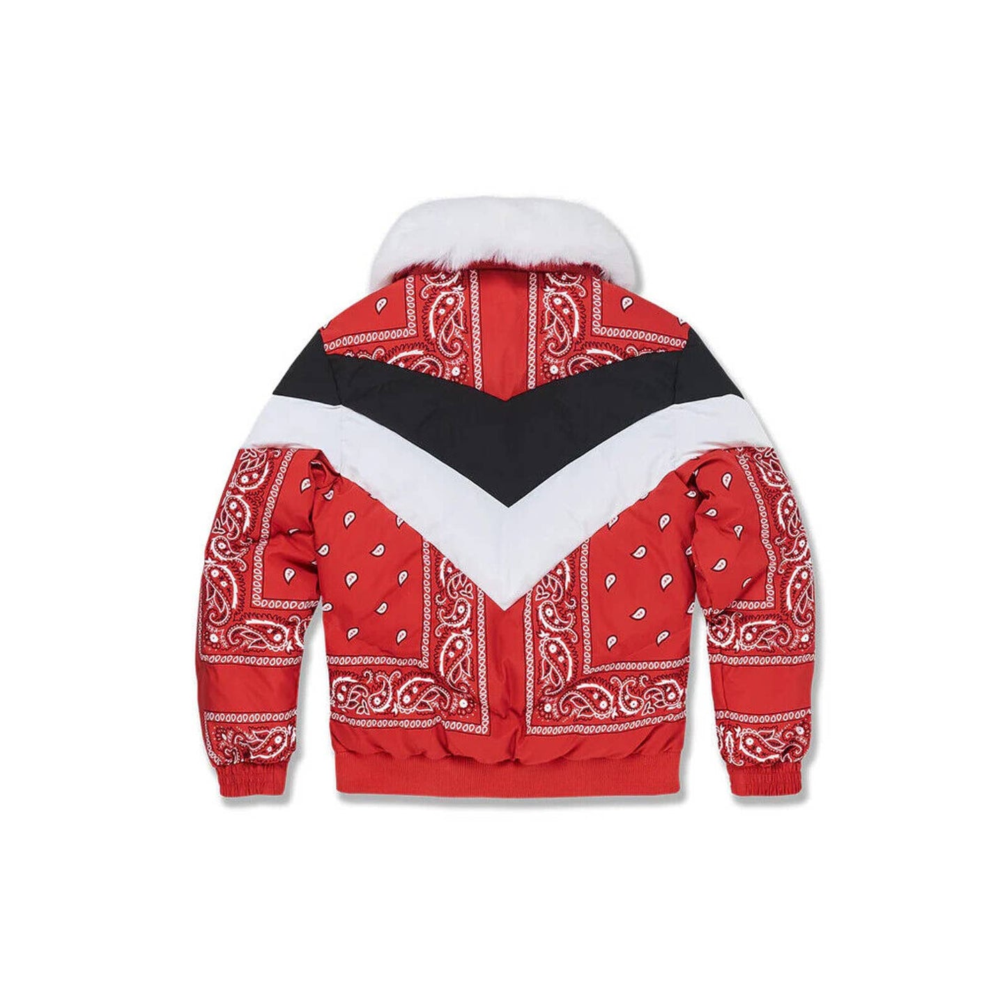 Jordan Craig Men’s Bandana Puffer Jacket Black Paisley RED BIG AND TALL 4XL 5XL