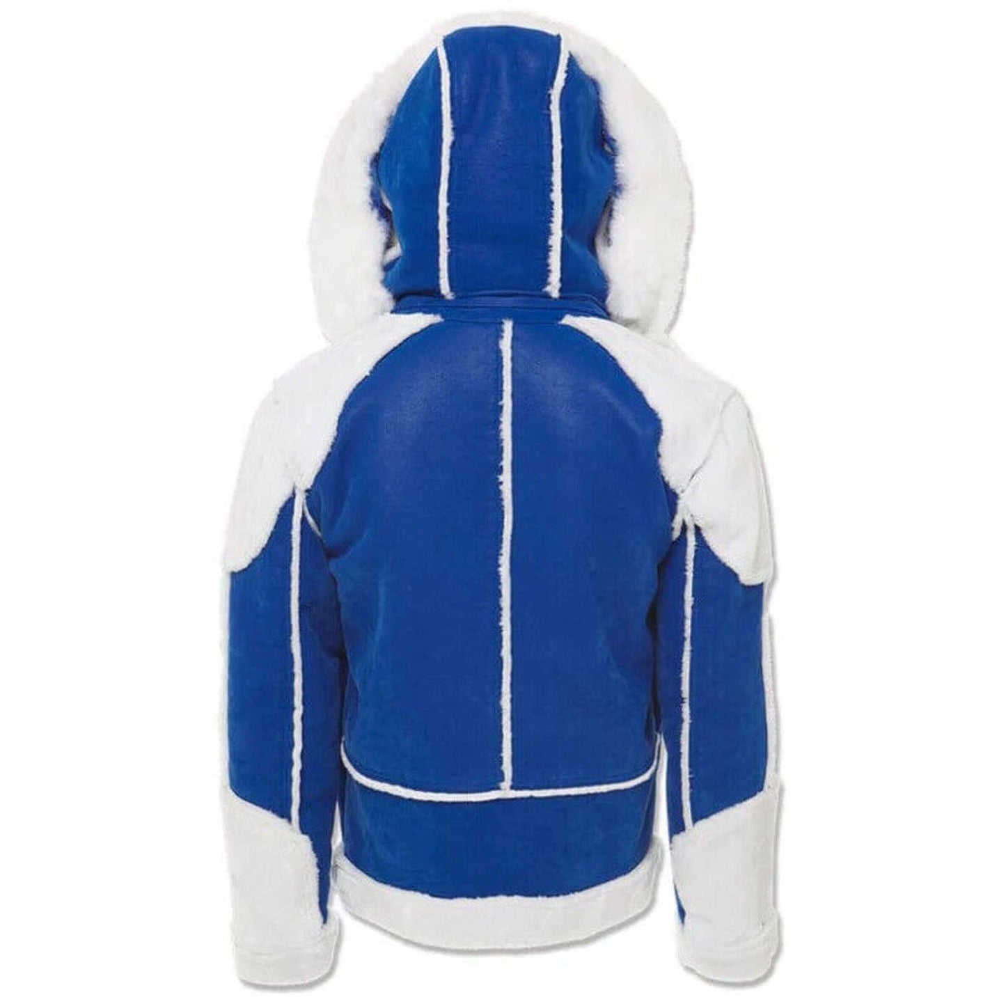 JORDAN CRAIG EL JEFE SHEARLING MOTO JACKET COAT 91590 MENS FUR MILITARY BLUE