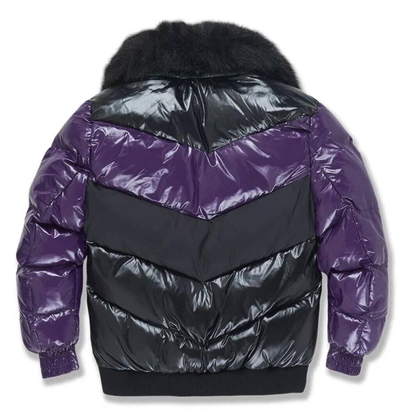 Jordan Craig Men’s Blocked Puffer Jacket Black PURPLE IRIS CONCORD NEW WOW