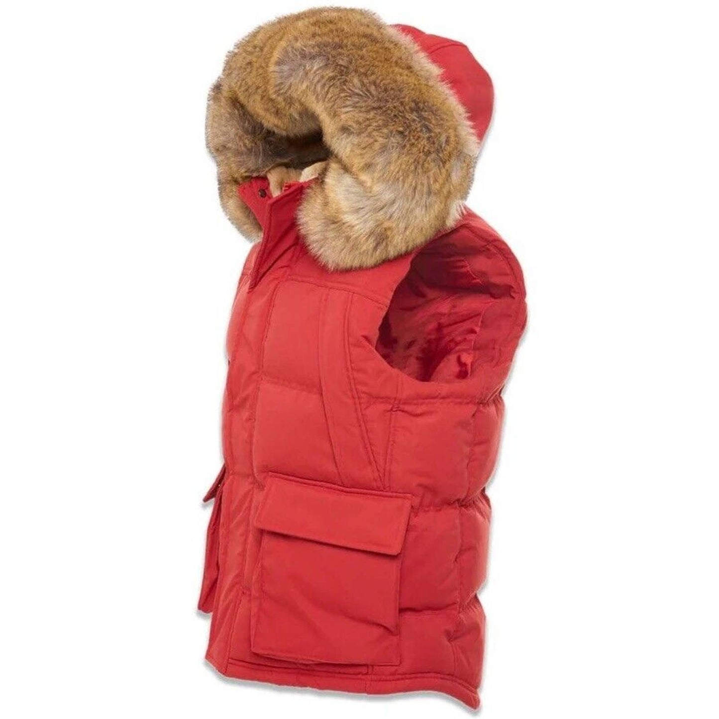 Jordan Craig Men's YUKON FUR LINED RED PARKA VEST PUFFER BUBBLE