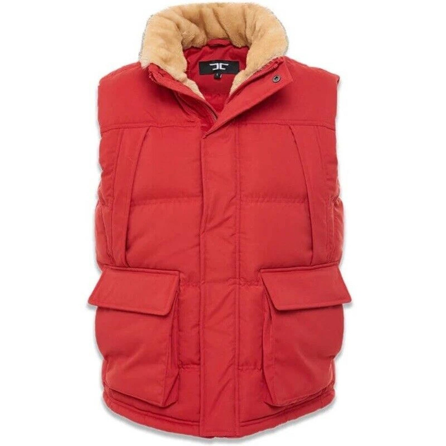 Jordan Craig Men's YUKON FUR LINED RED PARKA VEST PUFFER BUBBLE