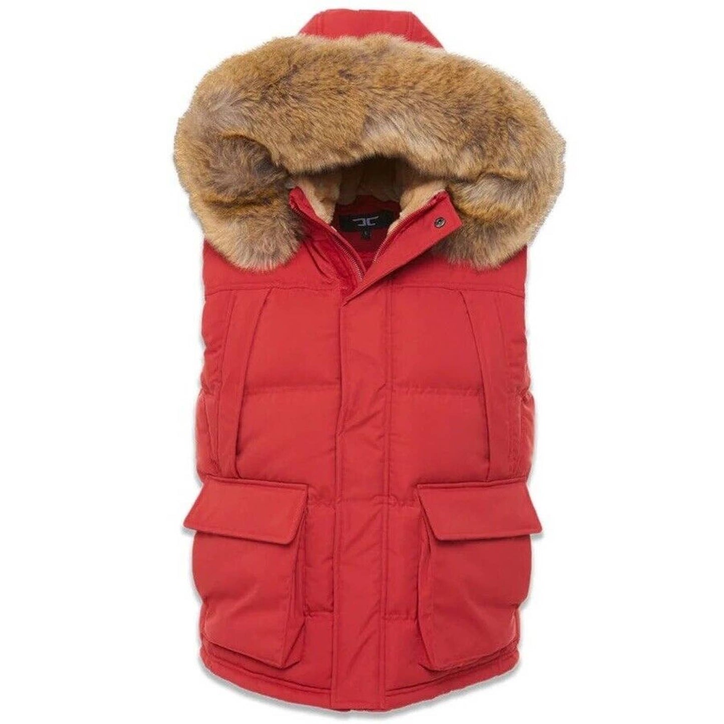 Jordan Craig Men's YUKON FUR LINED RED PARKA VEST PUFFER BUBBLE