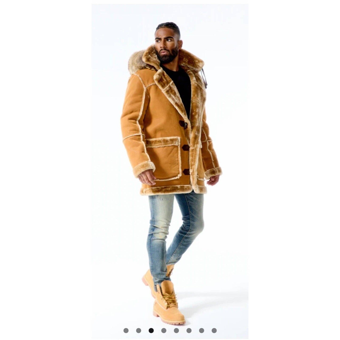 Jordan Craig Men's Denali Shearling JACKET BIG TALL FUR COGNAC WHEAT TAN 4XL
