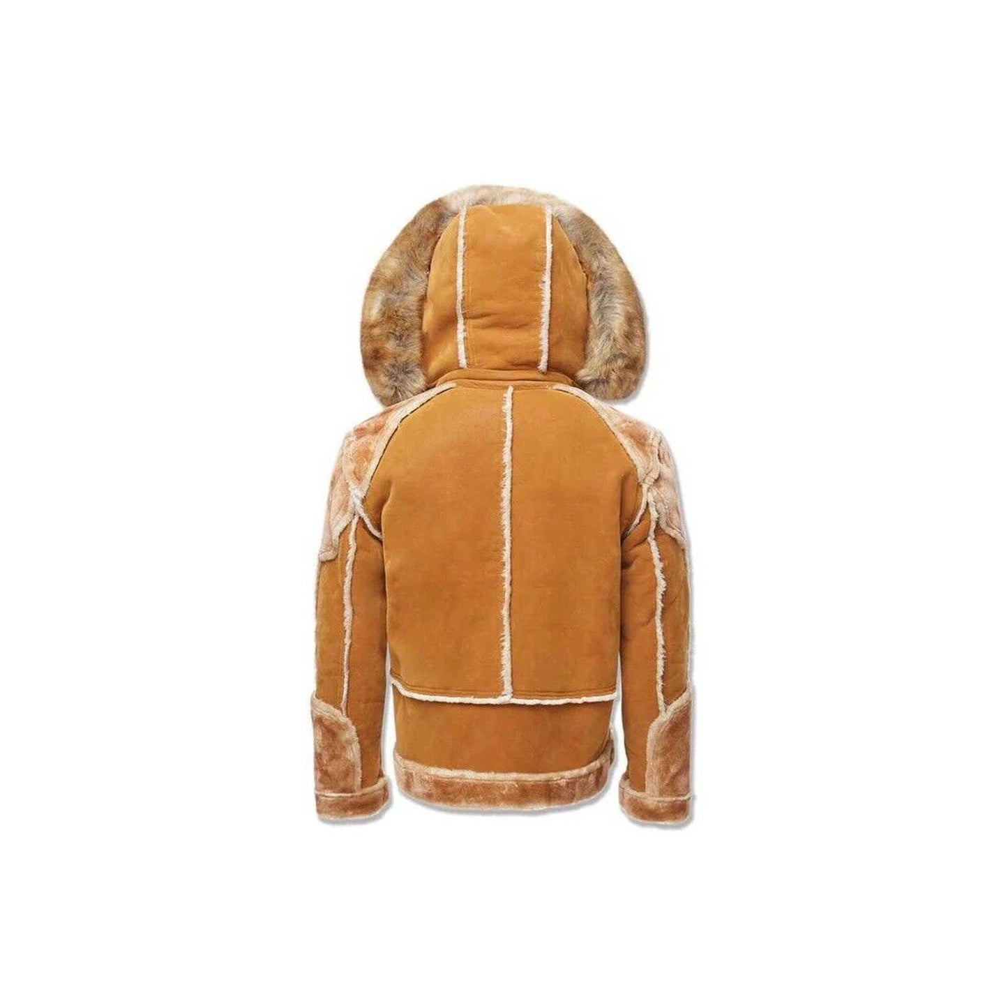 JORDAN CRAIG EL JEFE SHEARLING MOTO JACKET COAT MENS FUR BEIGE TAN WHEAT COGNAC